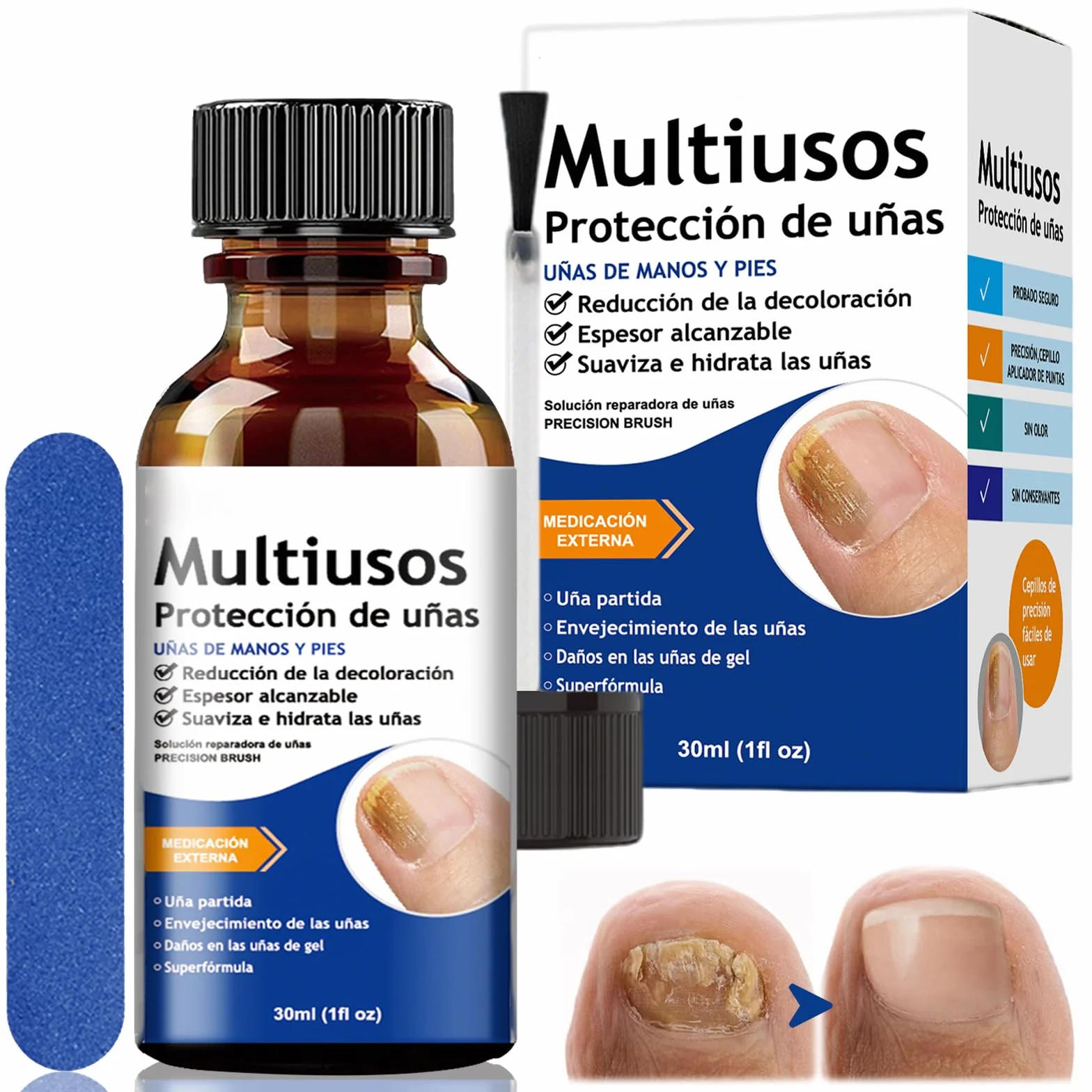 30ML Cura Unghie Piedi, Siero Rigenerante per Unghie, Soluzione per La Riparazione Delle Unghie Dei Piedi, Azione Nutriente e Lenitiva, Ridona Lucentezza e Resistenza