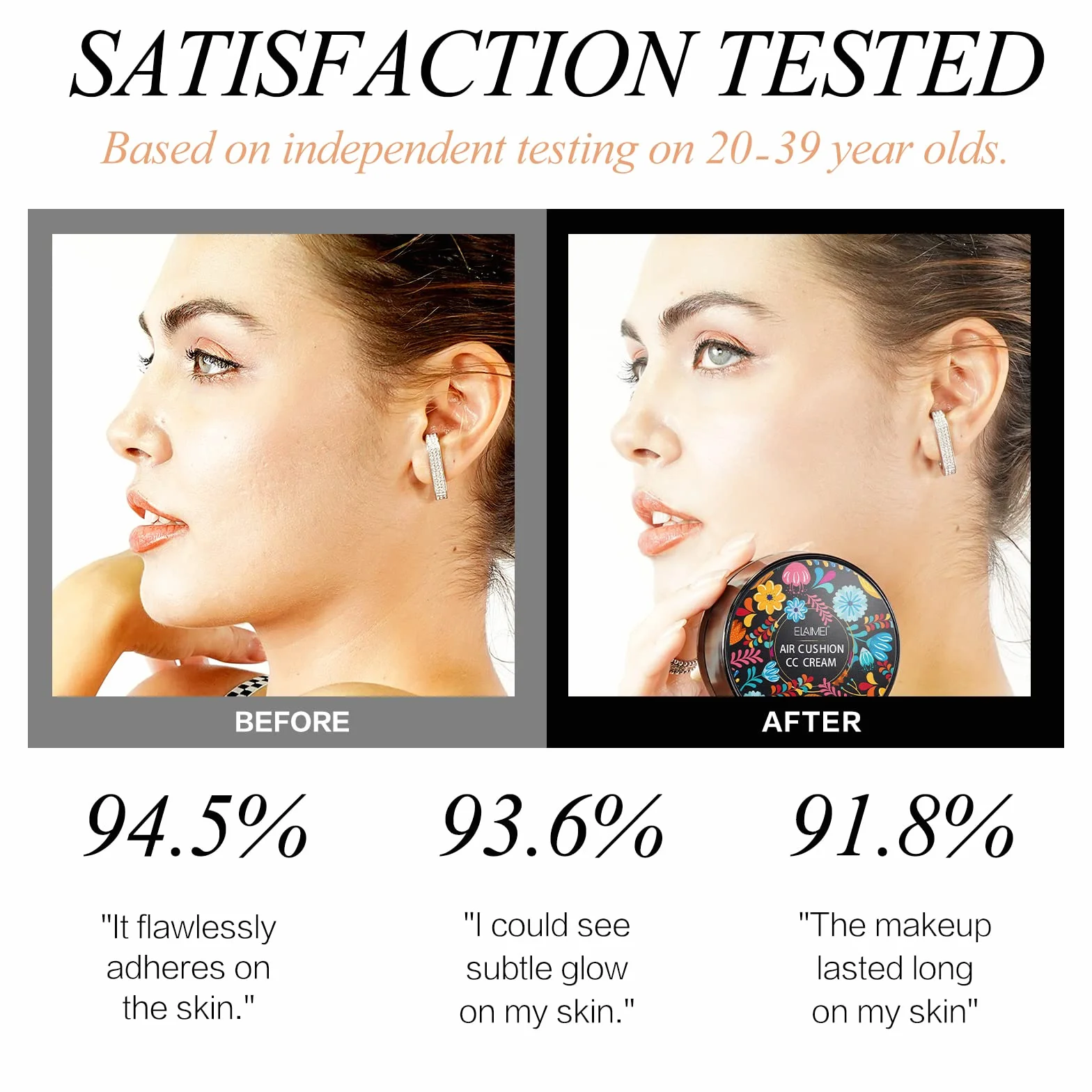 Fondotinta CC Crema con Fungo Testa D'aria Cuscino BB Crema Mushroom Head Air Cushion CC Cream per Trucco impeccabile, Anche Tonalità Della Pelle (Naturale)