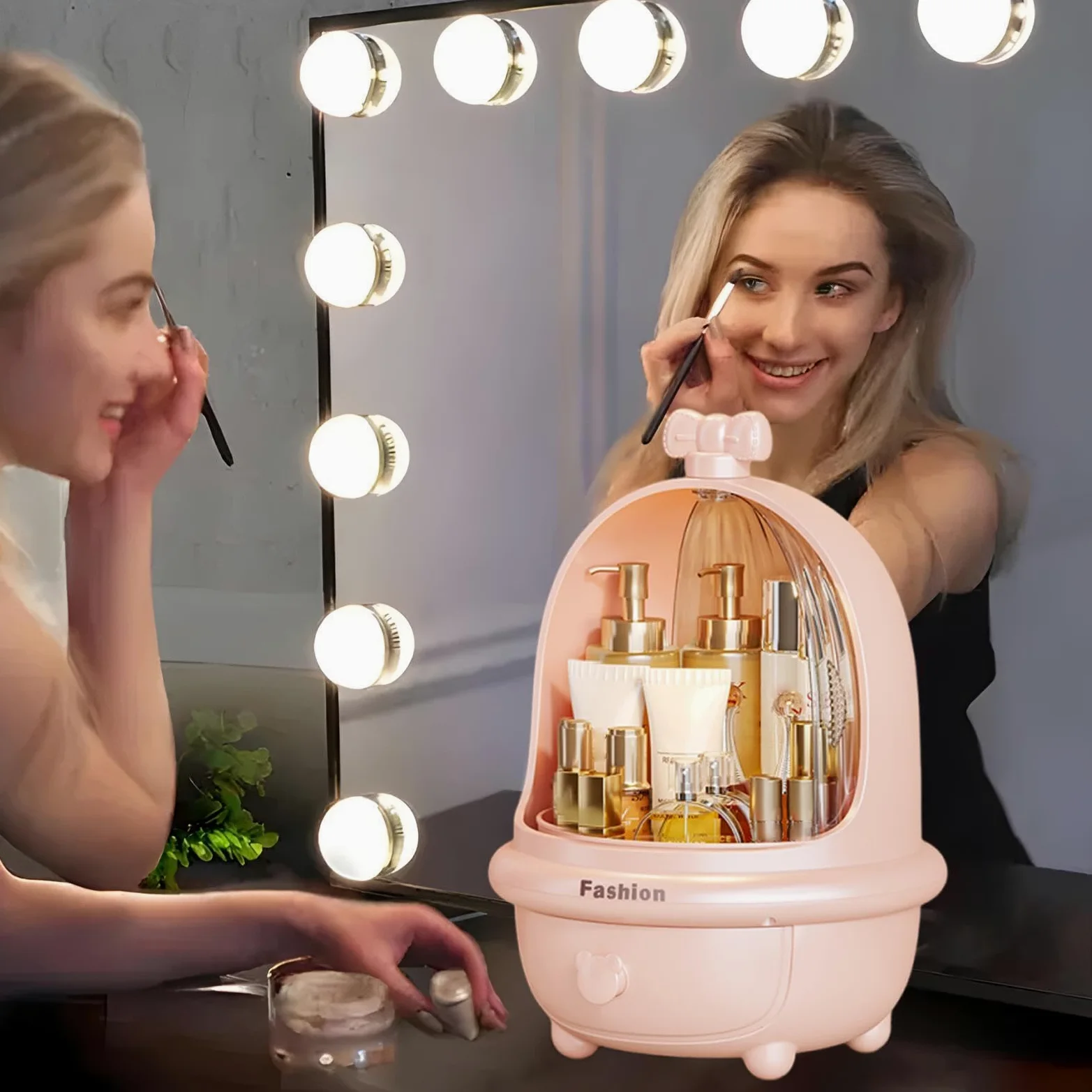 Organizzatori per Trucco per Bagno, Vetrine | Portaoggetti Cosmetici | Vetrine Rotanti Impermeabili per la Cura della Pelle per Rossetto, Ombretto e Polvere Sciolta