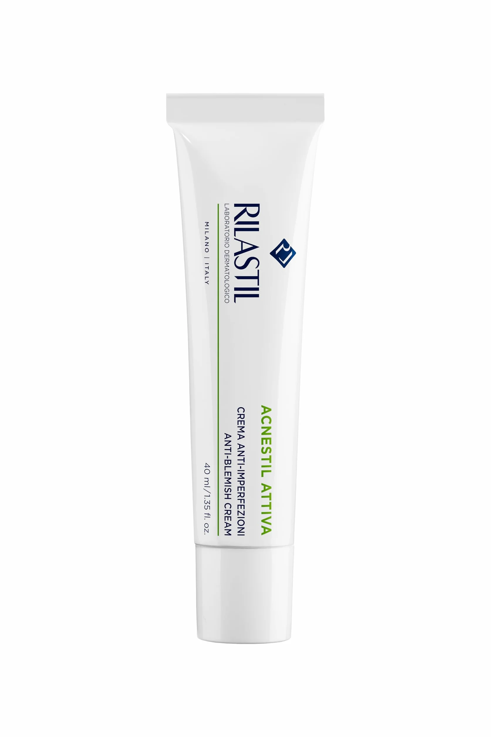 Rilastil Acnestil Crema Attiva, Crema Anti-Imperfezioni per Pelli Miste, Grasse e con Tendenza Acneica, Confezione da 40 ml