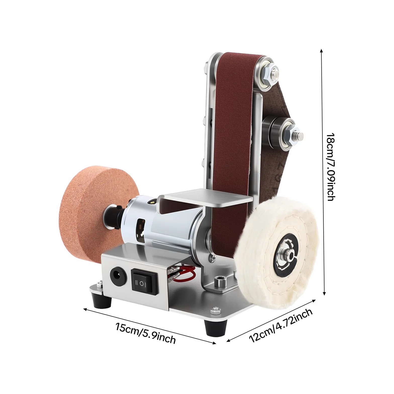 Mini levigatrice a nastro 4000-9000 giri/min 7 velocità con nastri abrasivi