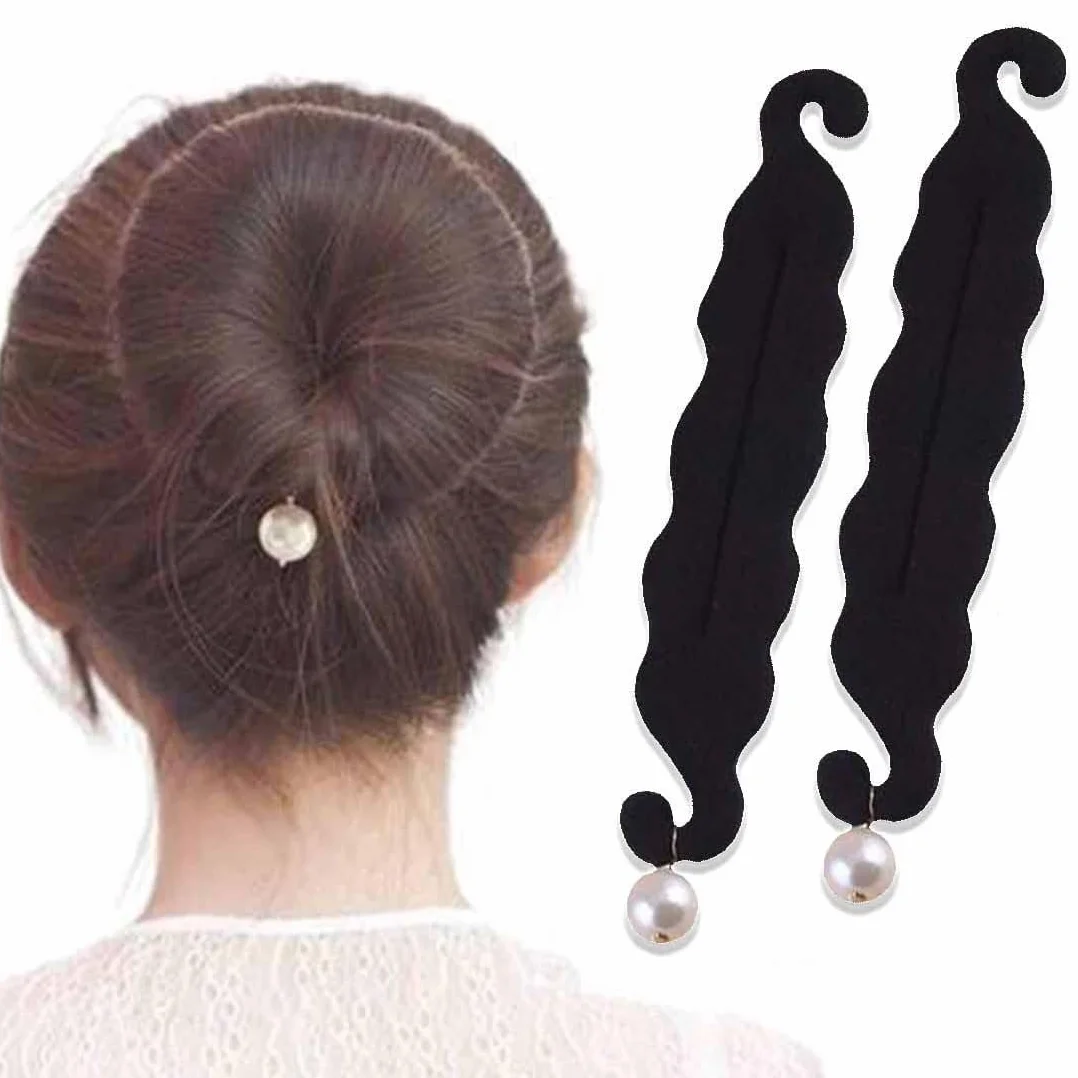 2Pcs Strumento per la Creazione Rapida di Chignon, Capelli Strumento per Intrecciare, Twist Curler Donut Strumenti, Magico Articolo per Raccogliere i Capelli in Modo Semplice e Veloce