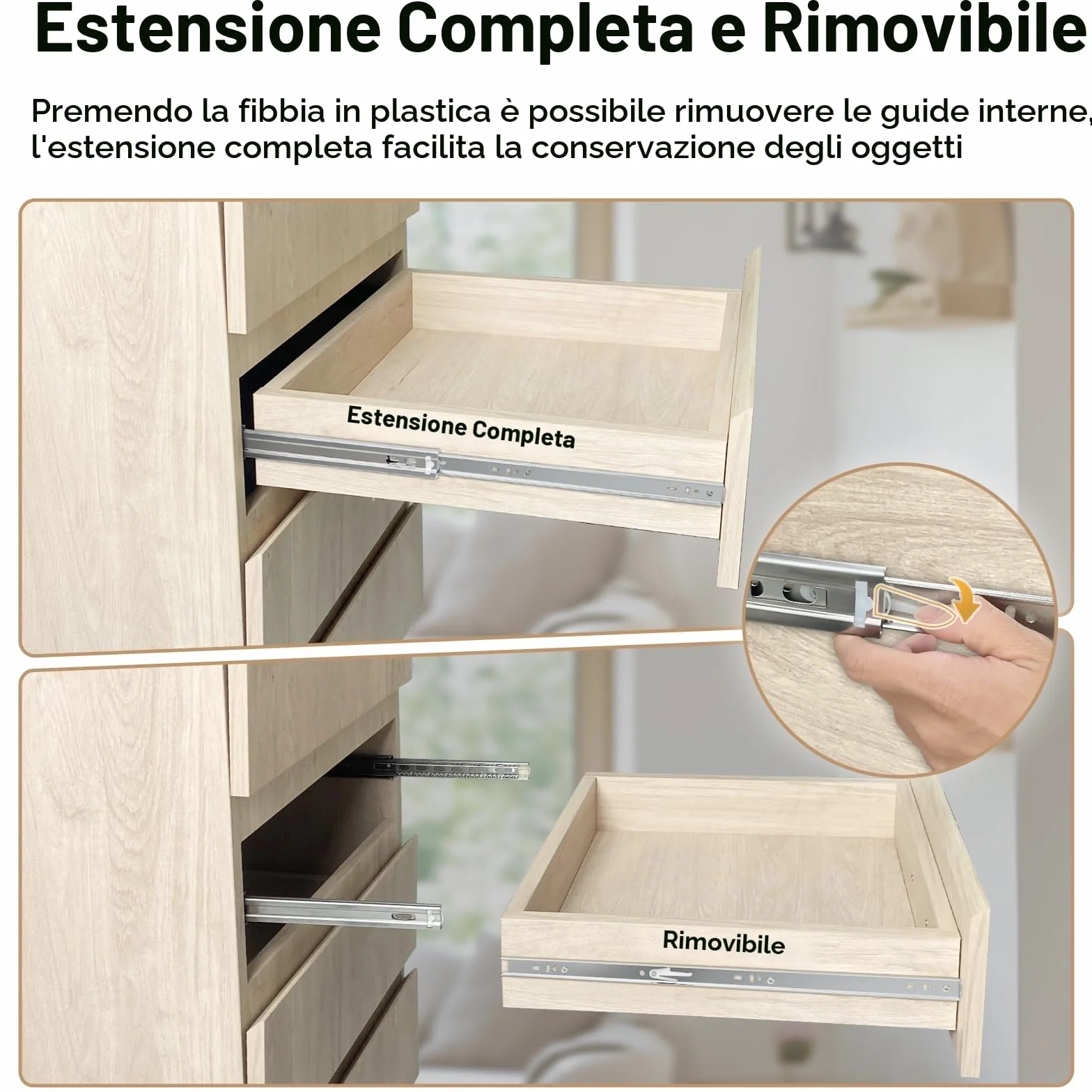 Aolisheng guide per cassetti con cuscinetti a sfera 300 mm acciaio inox 45 kg (1 paio)