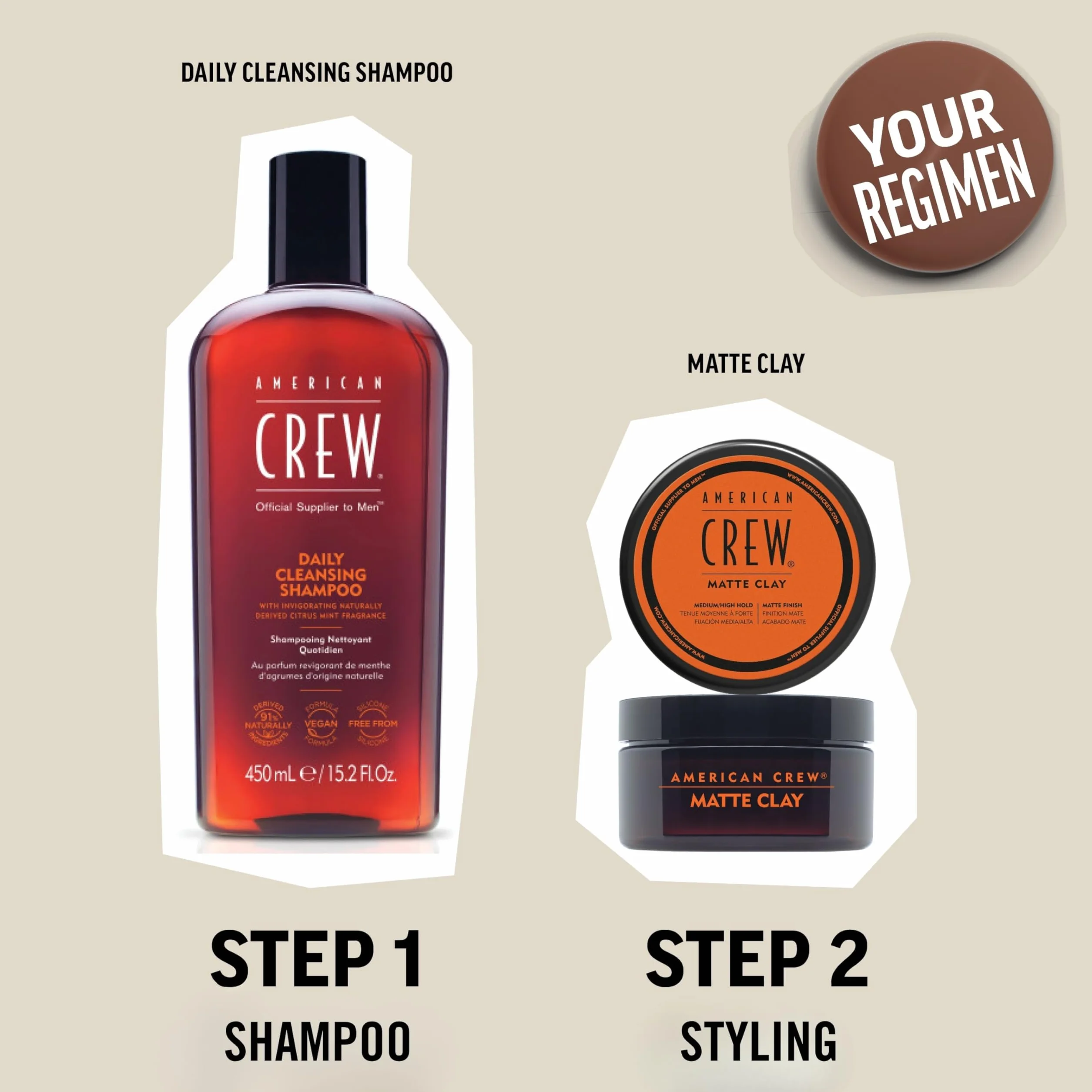 American Crew Matte Clay, Cera Capelli Uomo, Tenuta Medio/Alta & Finish Opaco, Dona Texture e Controllo, 85g