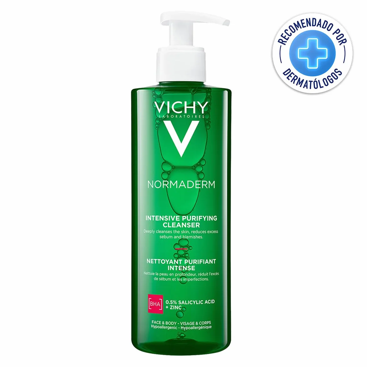 Vichy Phytosolution, Gel Detergente Purificante, Per Pelli a Tendenza Acneica, Azione Anti-Imperfezioni, Pelle Levigata, Con Acido Salicilico, Bifidus Probiotico, Rame e Zinco, 400 ml