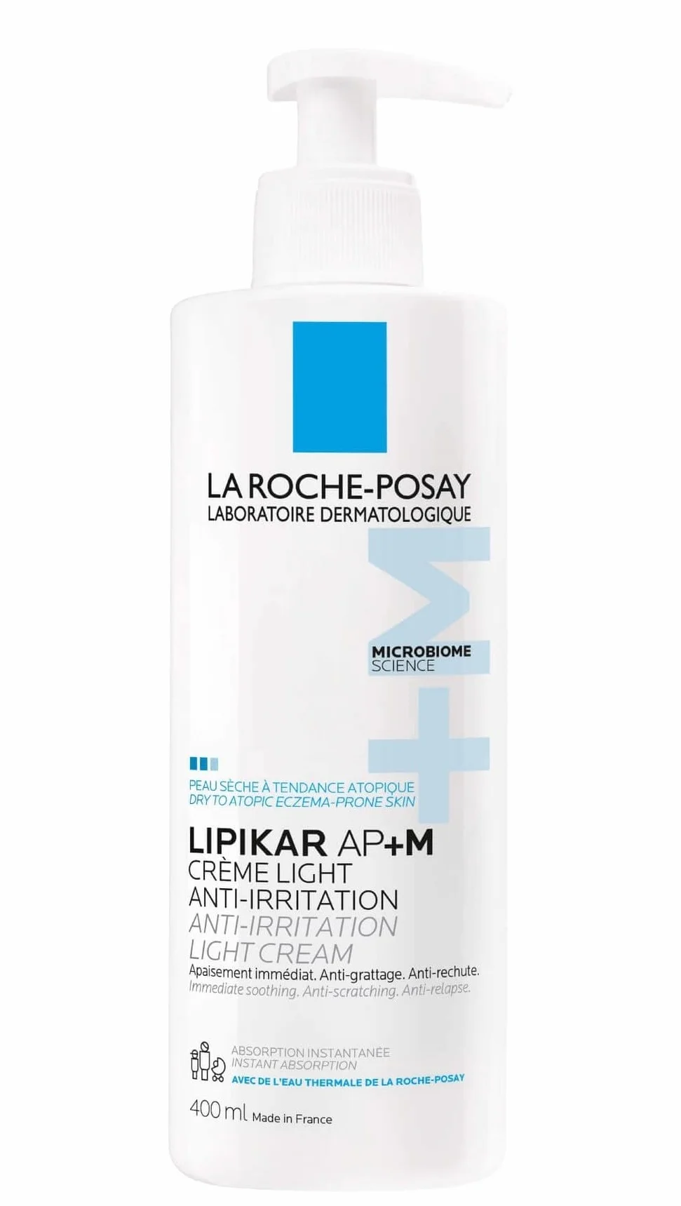 La Roche Posay Lipikar AP+M Balsamo Leggero Anti-Irritazioni, Per Pelle Secca a Tendenza Atopica, Azione Lenitiva Anti-Ricomparsa, Sollievo Immediato dal Prurito, Con Acqua Posae+ e Microresyl, 400 ml