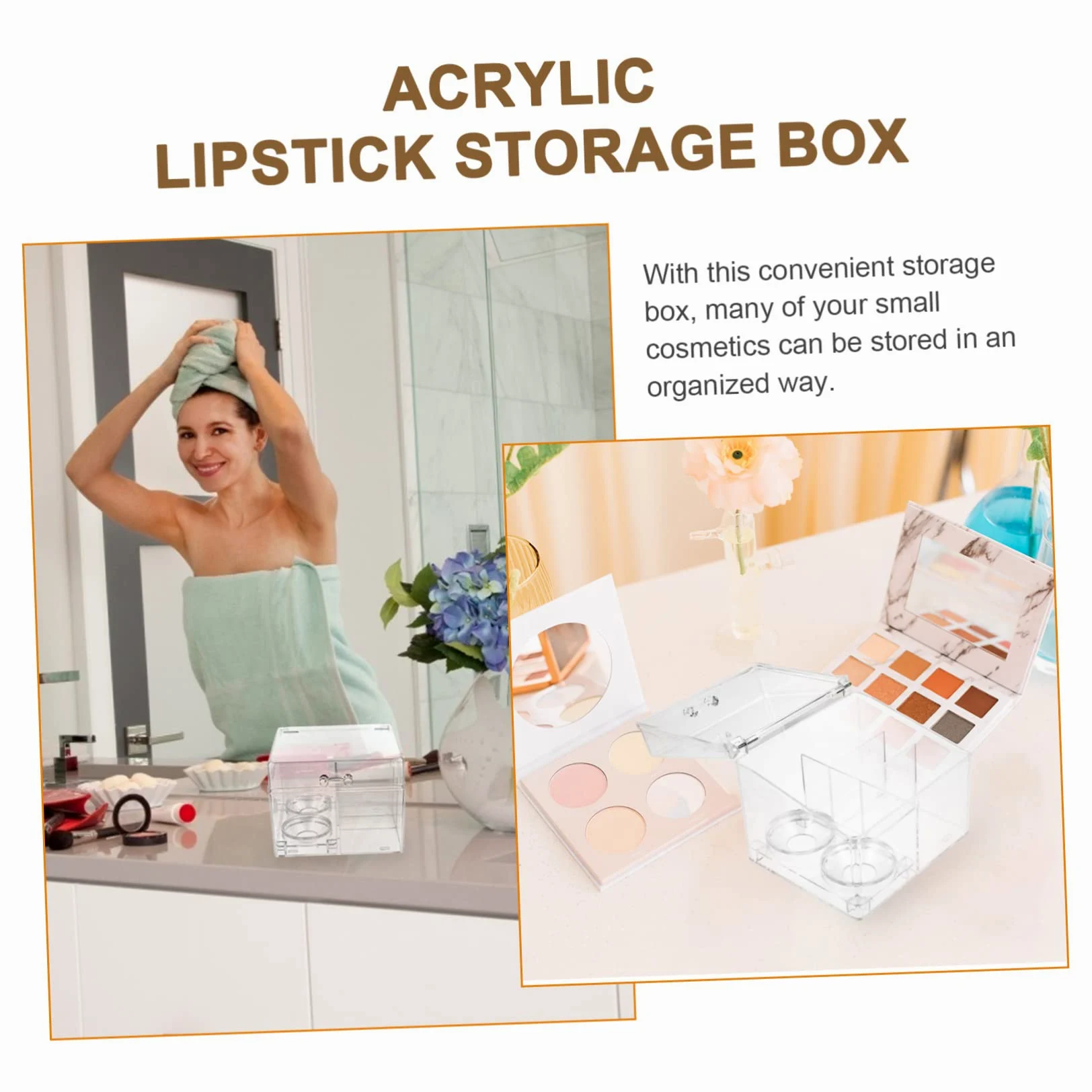 2 pezzi contenitore per il trucco lucidalabbra trasparente rossetto organizer torre organizer per gioielli vassoio organizer per cosmetici in acrilico organizer per cosmetici organizer in cotone per