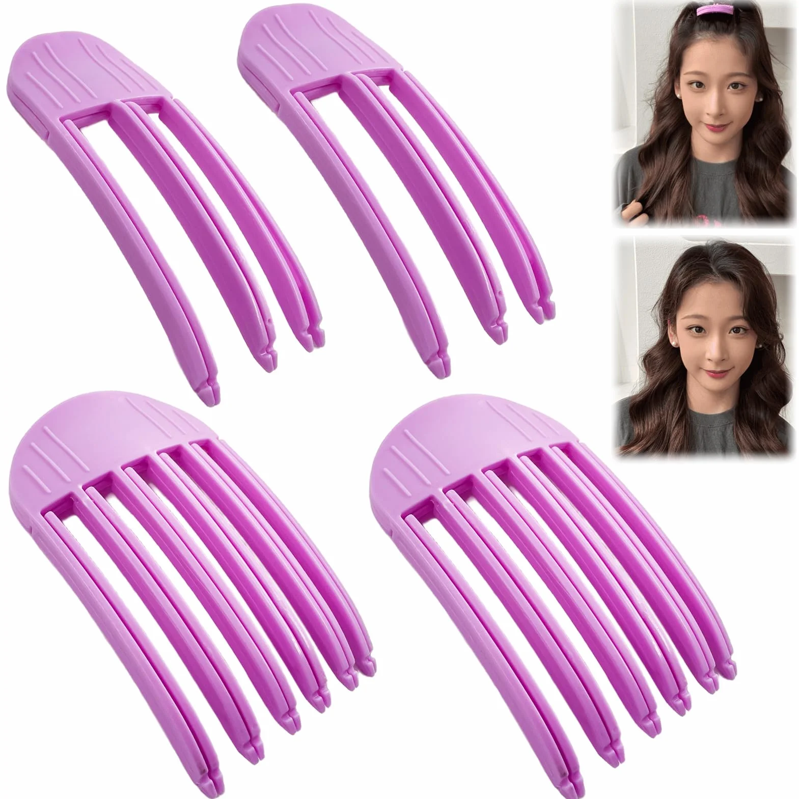 4 Pezzi Fermagli per Capelli Gonfi, Pinza Volume Capelli, Clip Del Volume Della Radice, Fermaglio per Capelli Gonfi, Fermaglio Invisibile Per Radici Volume Dei Capelli Ricci, Styling dei Capelli