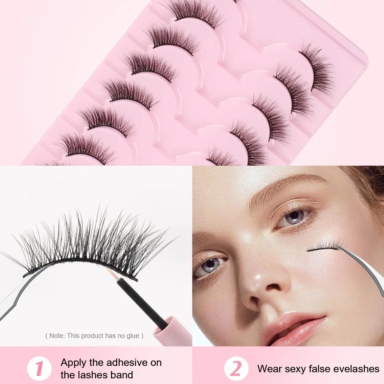 Parriparri Ciglia Finte Naturali 10 Paia Mezze Ciglia Finte Occhio di Gatto Aspetto Naturale Wispy Half Lashes Cat Eye Corner Eyelashes