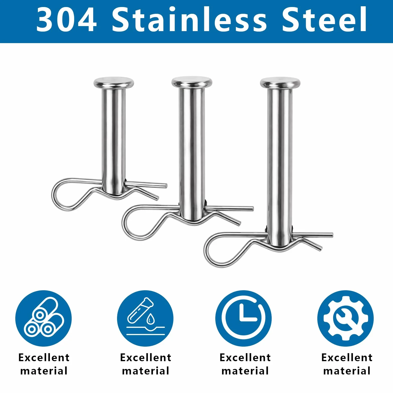 Coppiglie Acciaio Inox 150 Pz, Coppiglia Spine Elastiche, Coppiglia di Bloccaggio 7 Misure