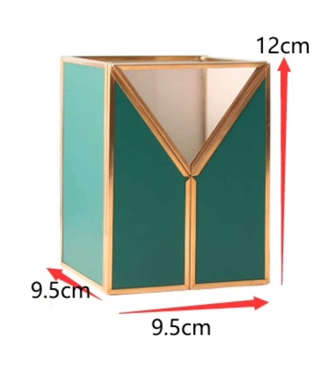 Elegante Organizer Trucchi Cosmetici Scatola Portaoggetti Cosmetica Retrò In Pelle, Vetro, Pennello Per Trucco, Tavolo Da Toeletta, Organizer Per Scrivania Portatrucchi Bagno