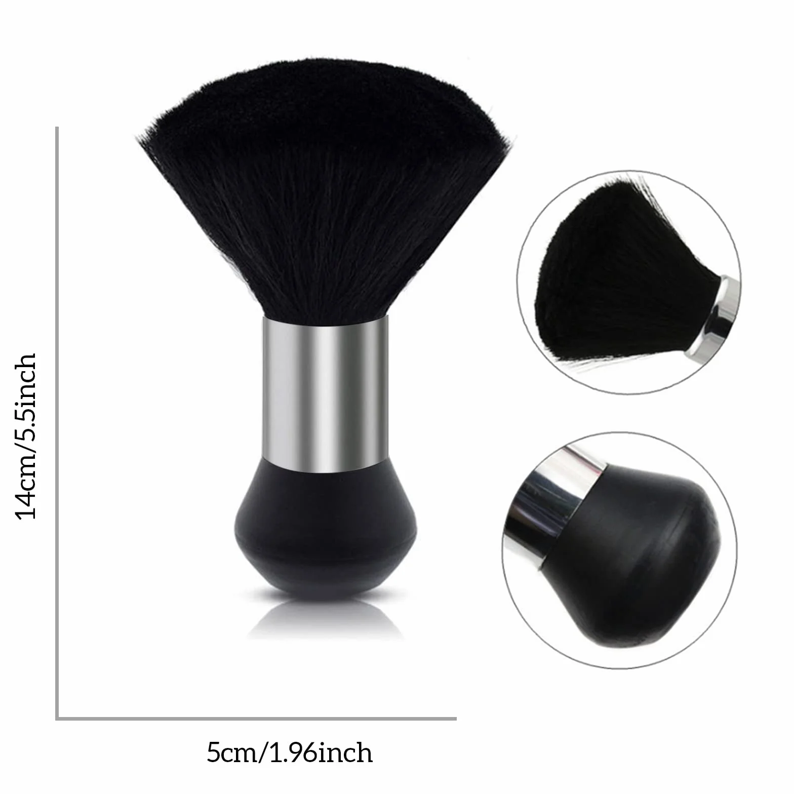 Pennello Parrucchiere,Barbiere Collo Spazzola,Pennello Pulizia,Pennello Collo Barbiere,Capelli Spazzare Spazzola,per Togliere i Residui di Capelli(Nero)