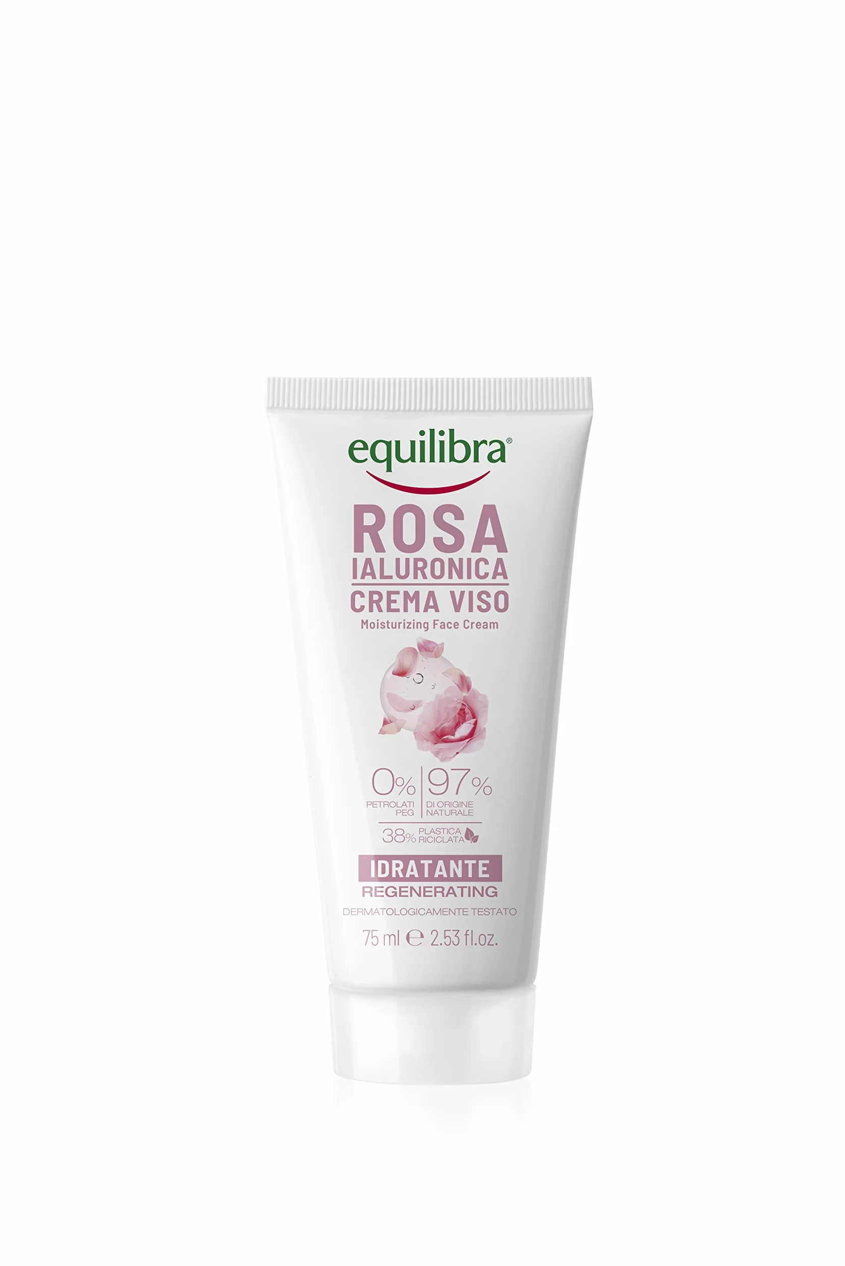 equilibra Viso, Kit Viso Rosa Ialuronica Idratante, Rosa Acqua Pura Rinfrescante, Rosa Sapone 100% Vegetale detergente, Rosa Ialuronica Crema Viso Idratante, Confezione Regalo