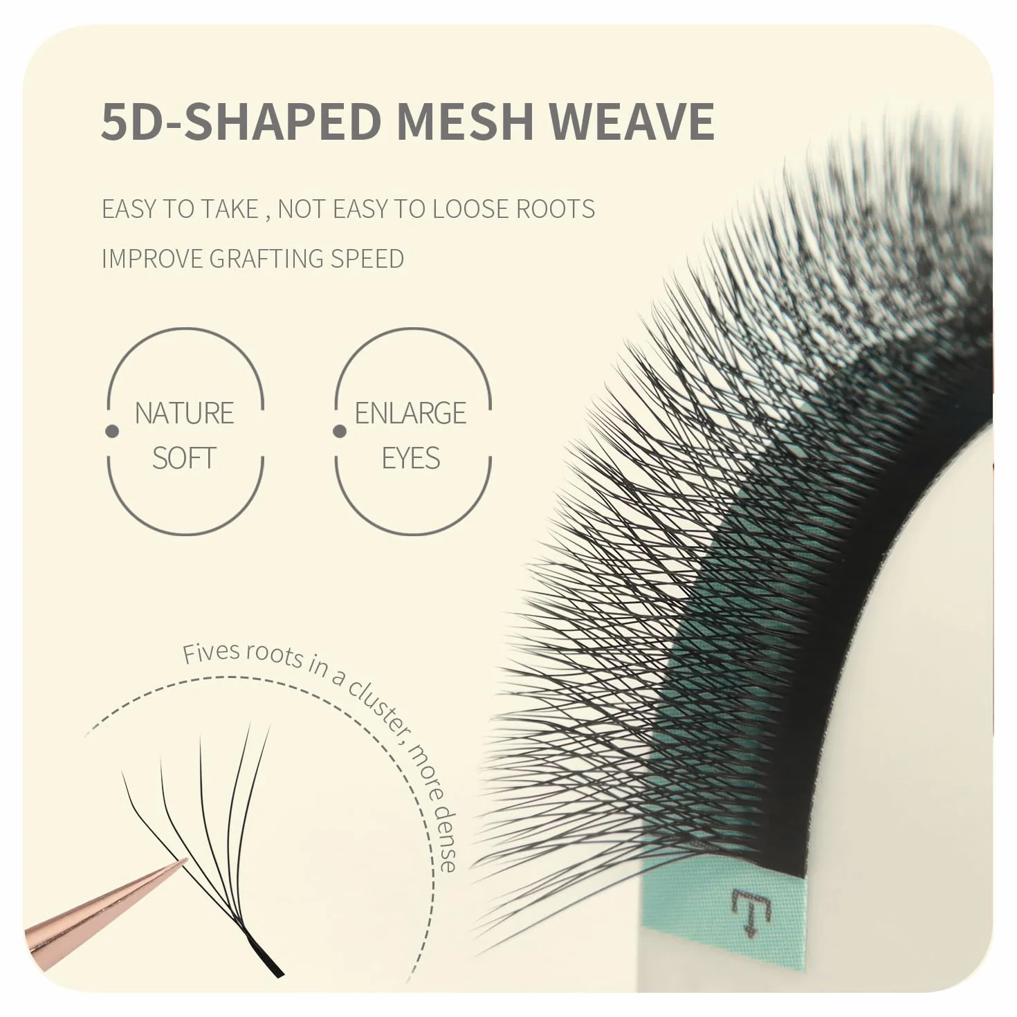 5D Extension Ciglia W 0.07 C Curva 8-15mm Premade Fan Lash Russian Volume Ventole Ciglia Ciuffetti 5D Eyelash Extension Professional(5D，W，0.07，C Curl,8-15mm)