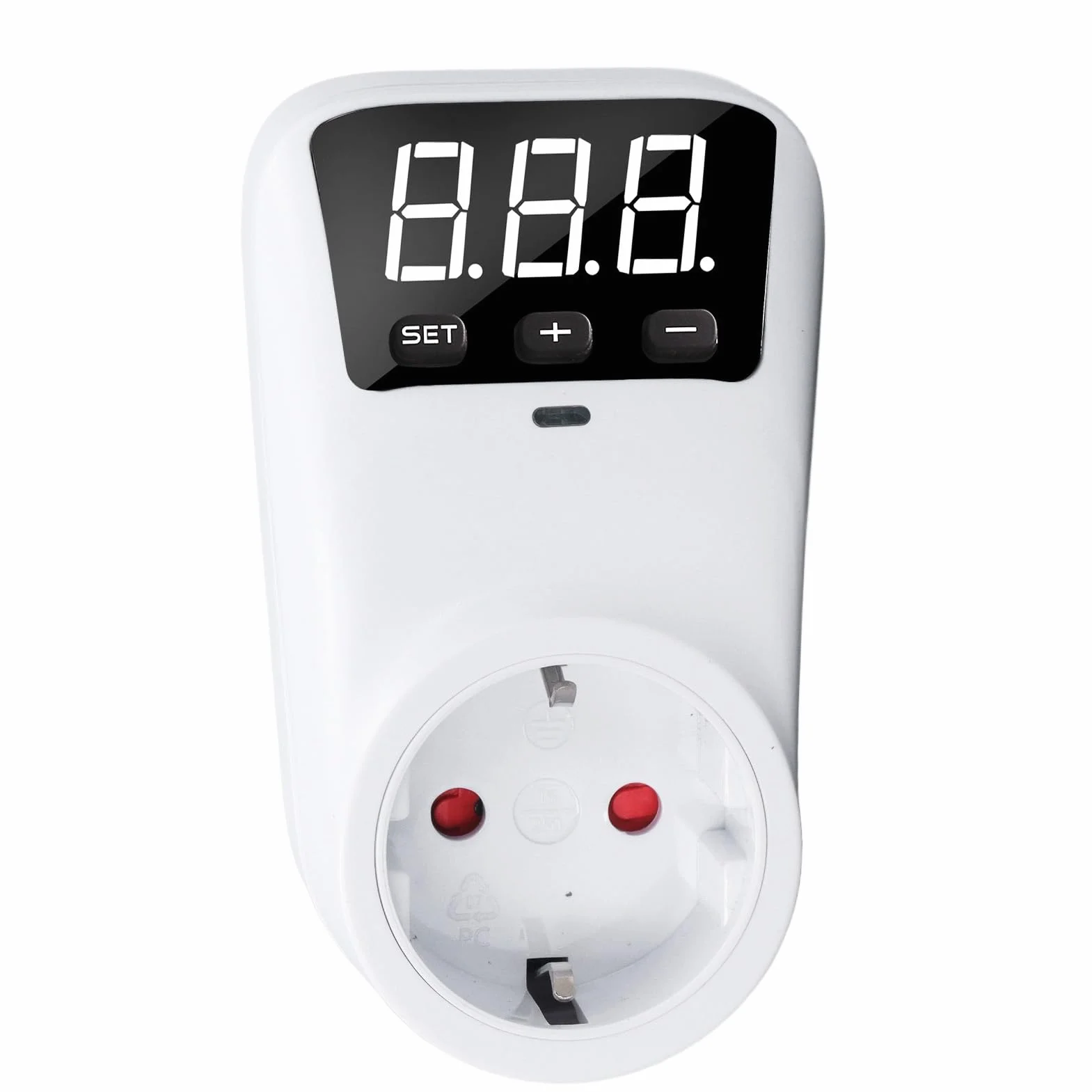 Ejoyous Adattatore di Presa con Protezione Tensione Digitale Display LCD, Regolatore di Tensione Protezione Sovratensione per Frigorifero Condizionatore