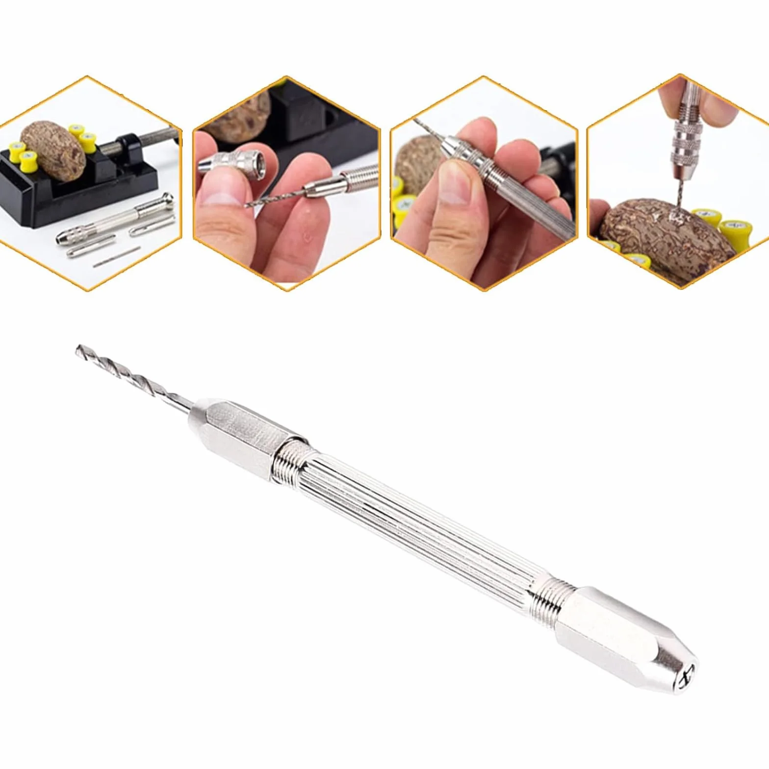 Mini Trapani a Mano 0,5-3,2 mm Trapano Modellismo con 10 Punte Micro Twist Drill Bits per Bricolage