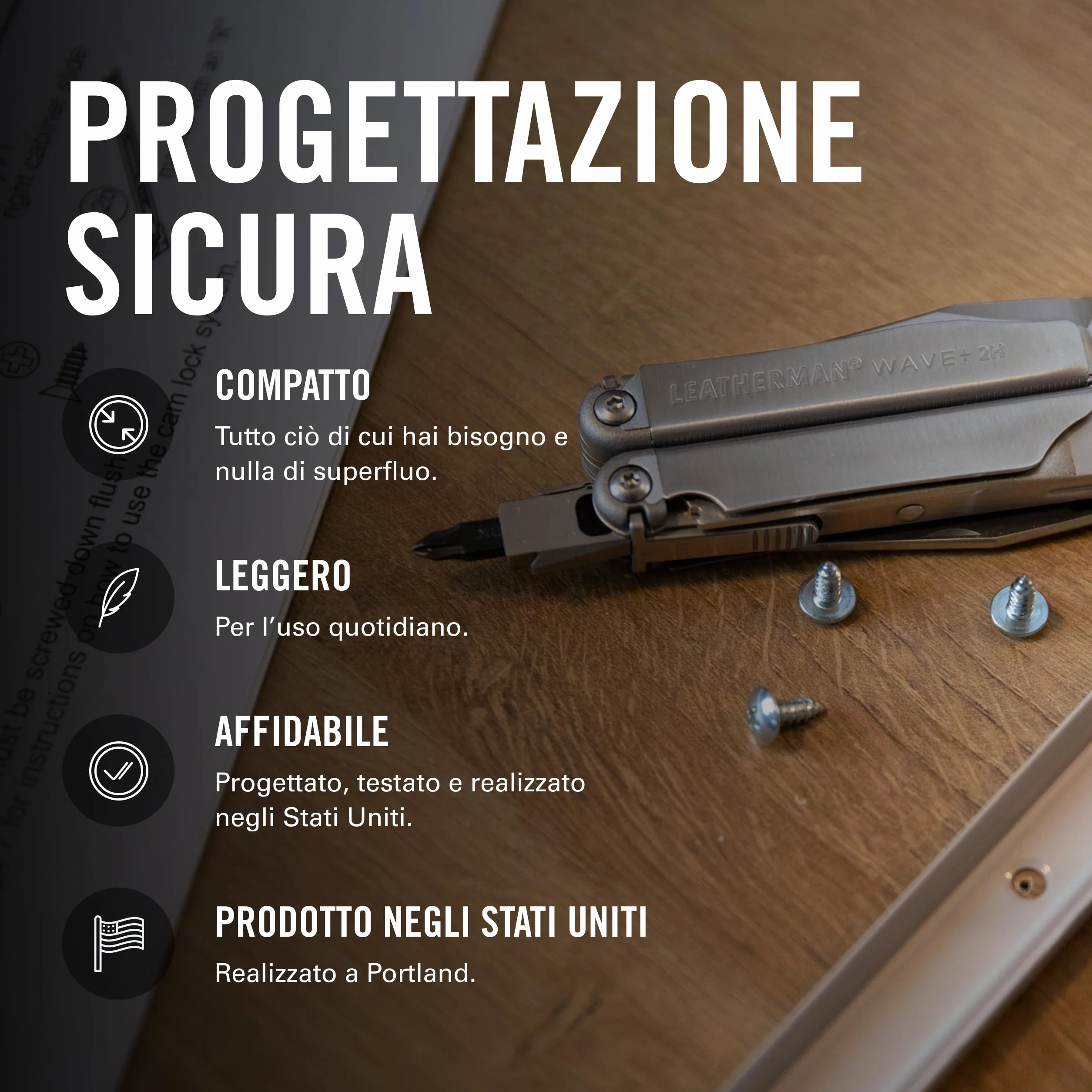 Leatherman 2H Wave+ Multiutensile 18 in 1 Acciaio Inossidabile con Lame Pinze Tagliafili