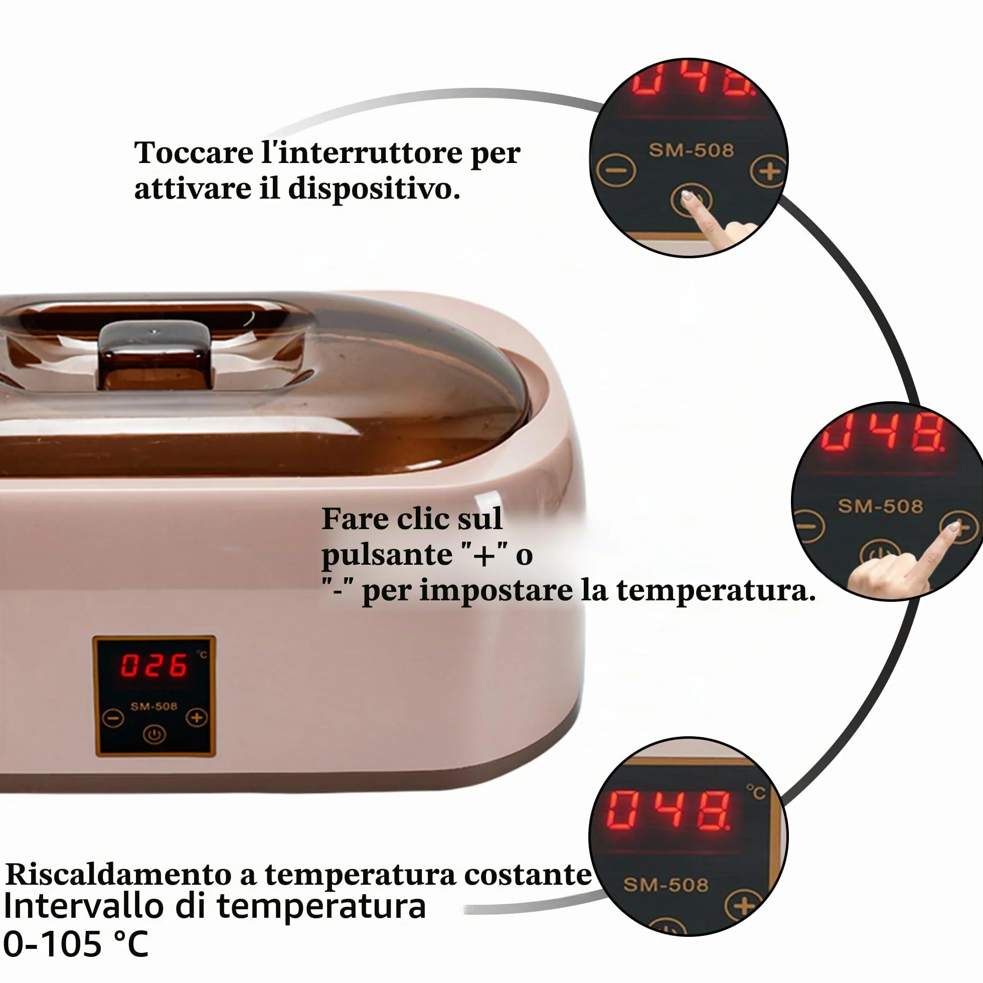 Paraffina Bath,4000ml scalda paraffina mani piedi professionale for Hands and Feet,include cera di paraffina per bagno di paraffina,Bagno di paraffina con tecnologia LED