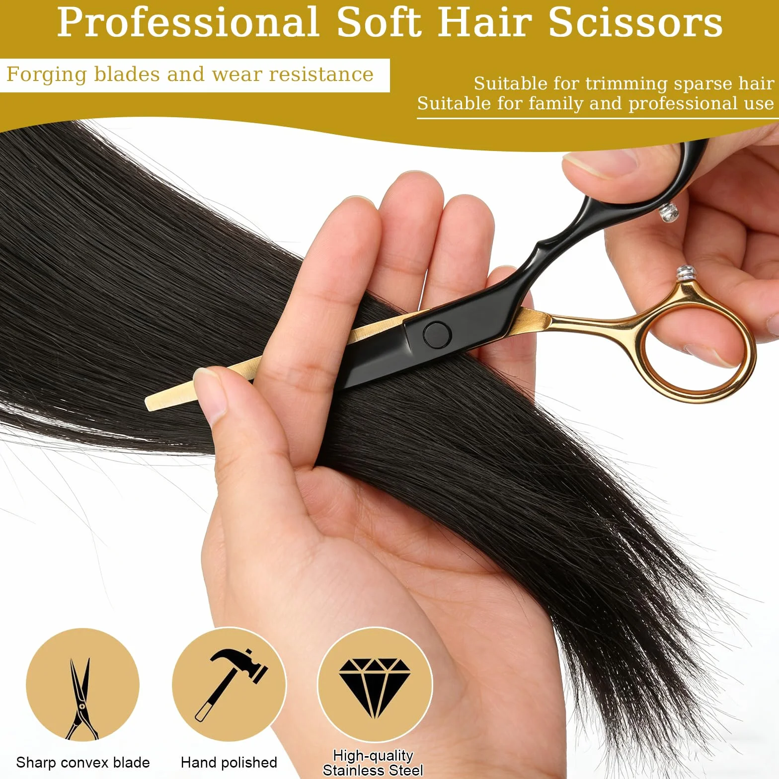 Forbice per Sfoltire i Capelli, Forbici Parrucchiere Professionali Barbiere, Set Professionale di Forbici per Capelli in Acciaio, Borsa per Parrucchieri, Principianti e Uso Domestico