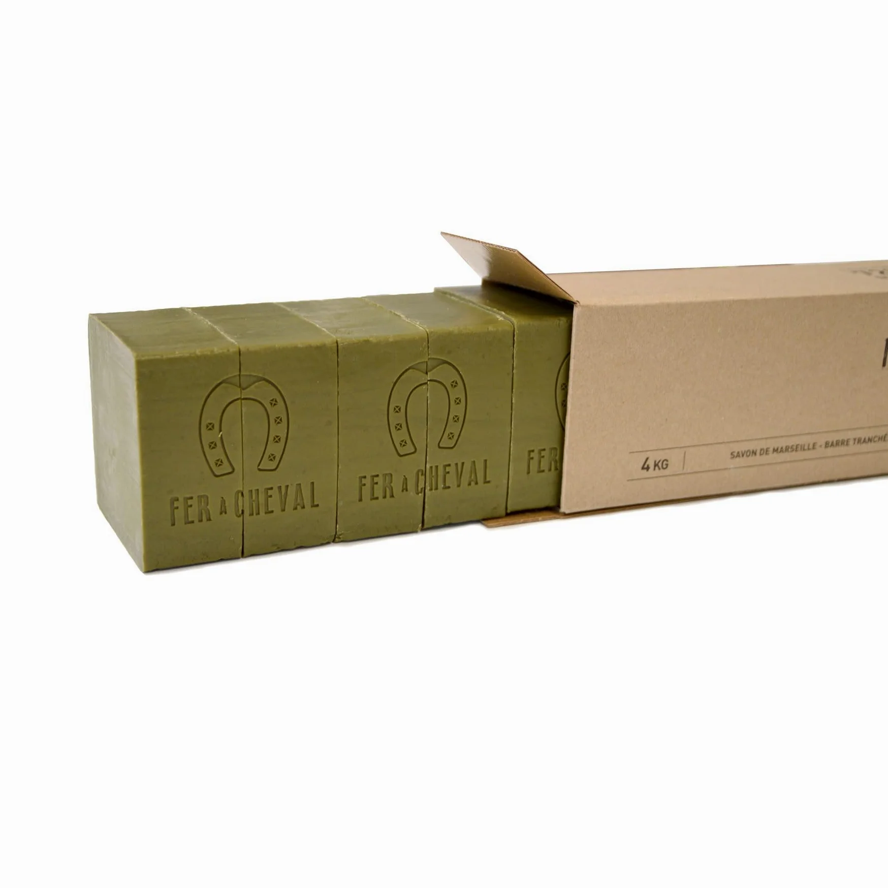 Fer à Cheval - Vero sapone di Marsiglia con olio d'oliva (100% di olio d'oliva) 4KG (10 SASsoni da 400GR)