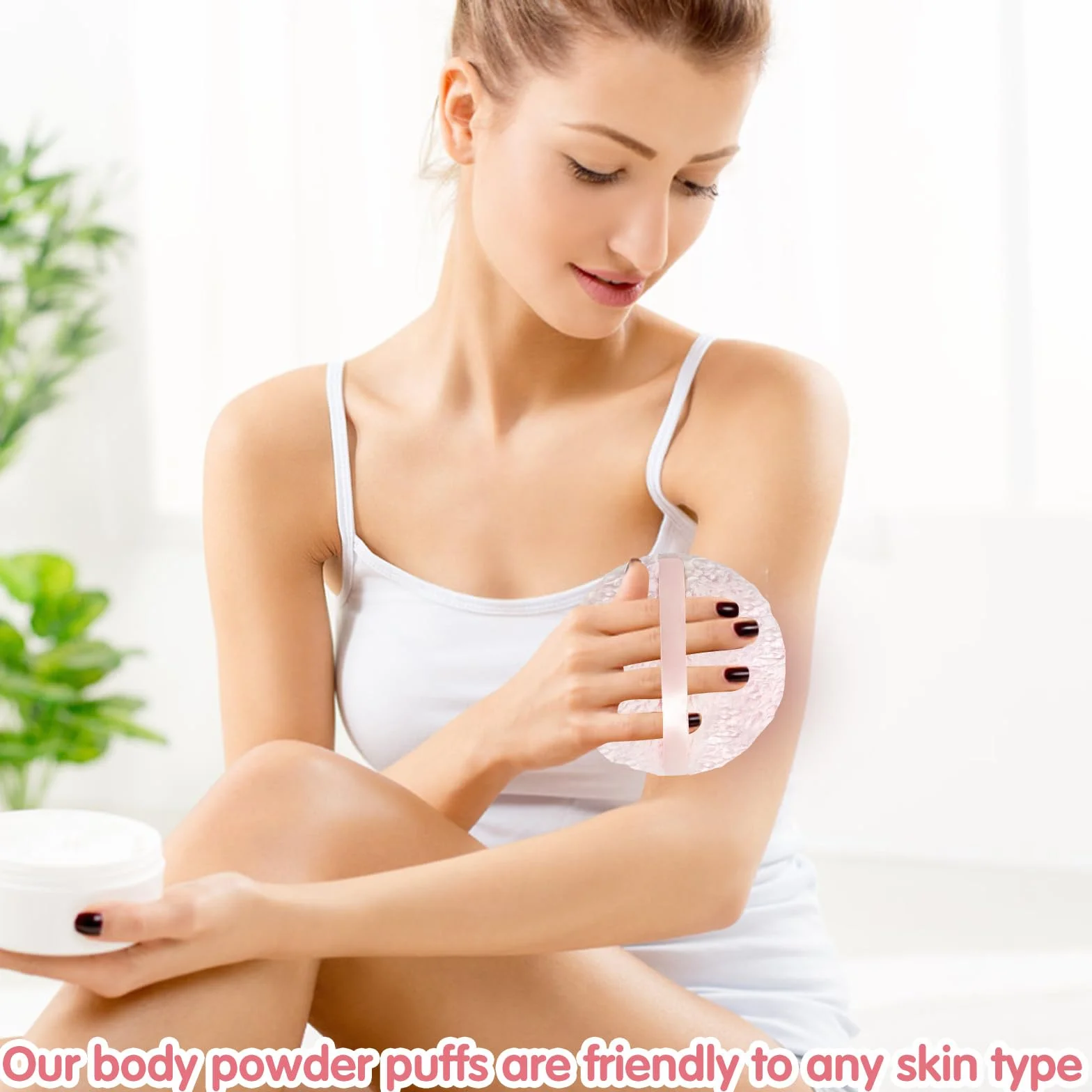 Grande Extra Soft Powder Puff con Contenitore di Polvere, Applicatore per il Corpo