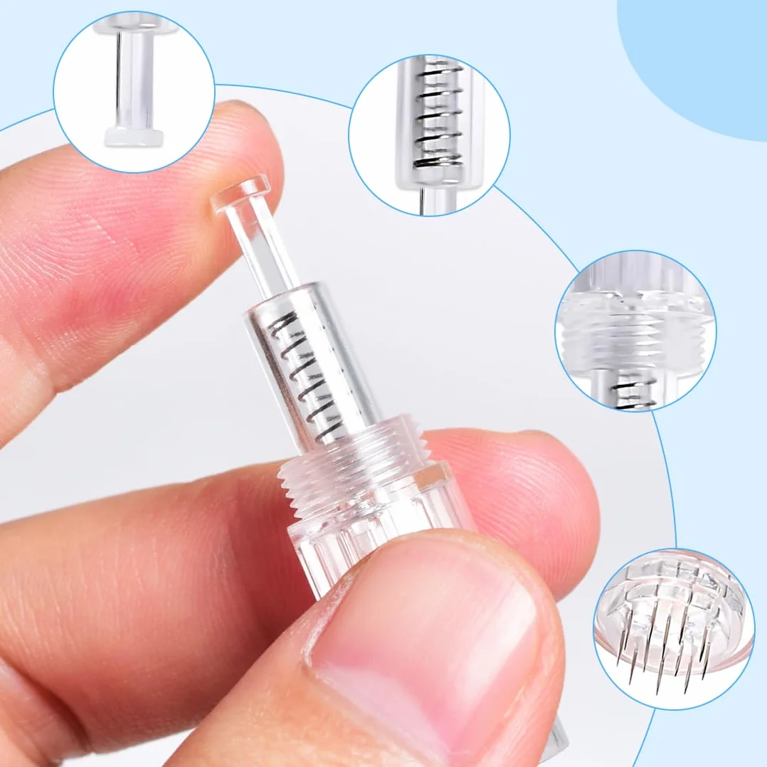 10 Pezzi 12 pin micro nano aghi per modello, aghi di ricambio per microneedling, universale compatibilità con Microneedling, microneedling viso, per il ripristino della pelle
