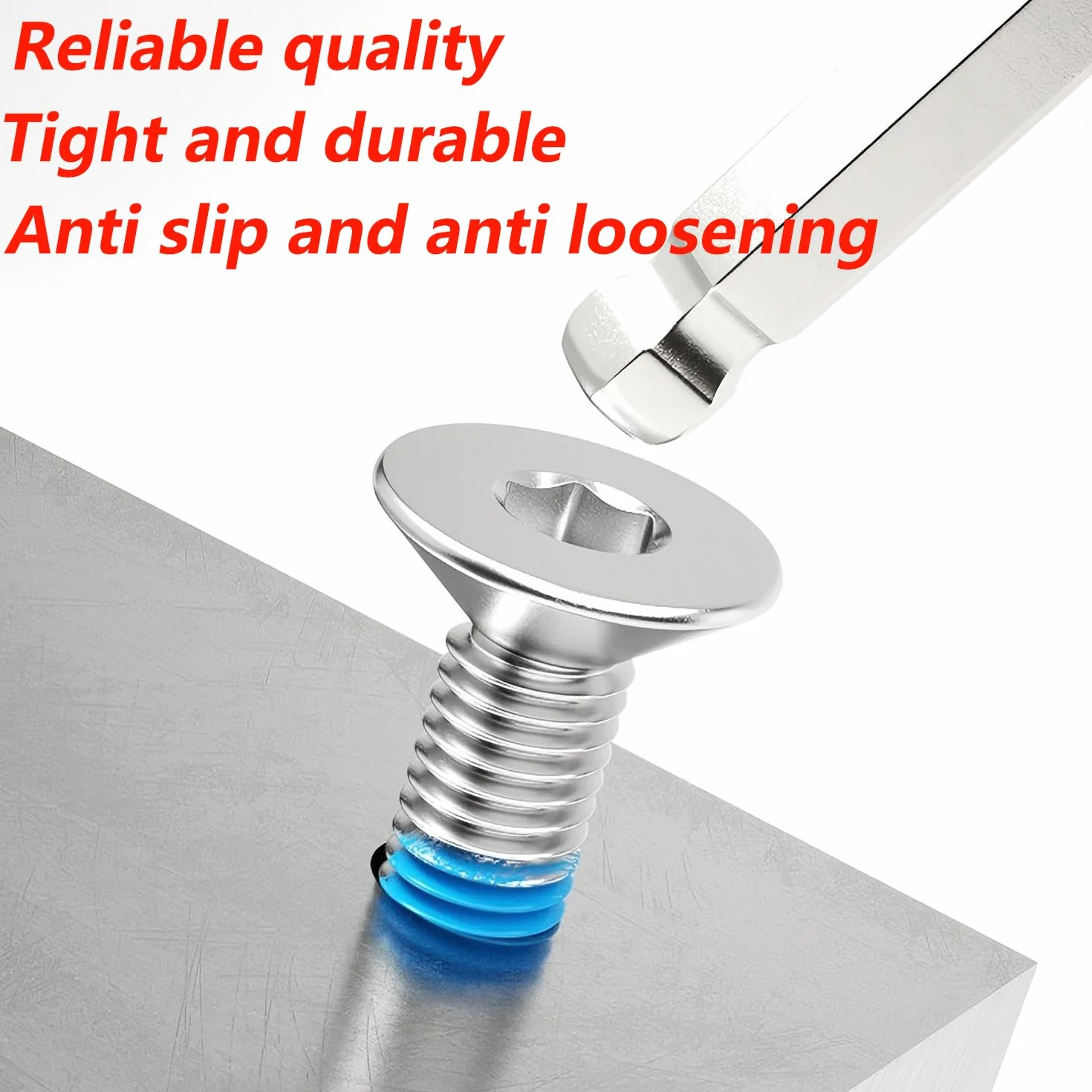 Viti a Testa Svasata M4x16mm DIN 7991 Esagono Incassato Threadlocker 20 Pezzi
