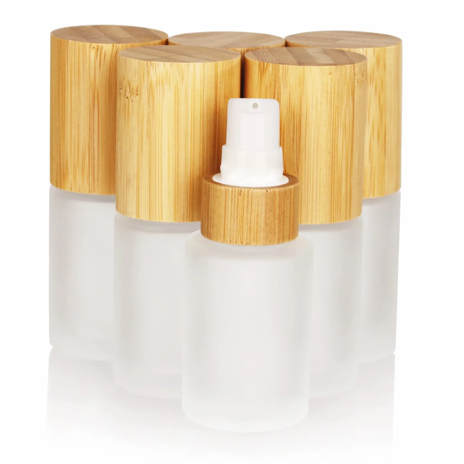 COSIDEA 6 bottiglie vuote da 30 ml in vetro smerigliato con dispenser per lozioni, flaconi ricaricabili per emulsione cosmetica, creme cosmetiche, articoli da toeletta, contenitori da viaggio