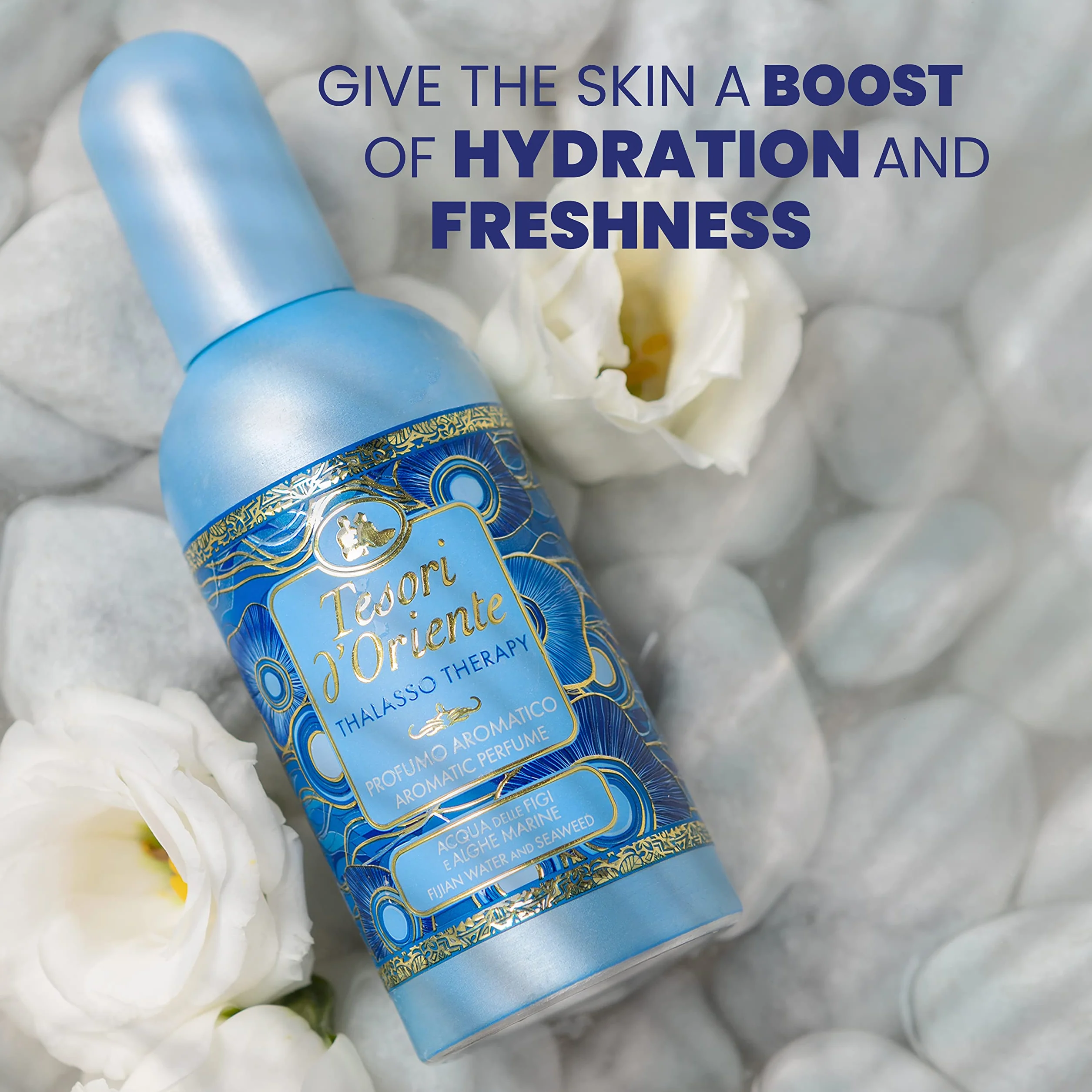 Tesori d'Oriente - Profumo Aromatico Thalasso Therapy, dalla Fragranza Marina, Note di Bergamotto, Lavanda, Patchouli e Muschio Bianco, 100ml