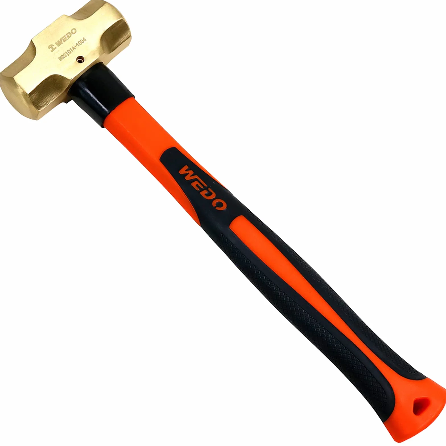 WEDO Martello in ottone con manico in fibra di vetro, non magnetico, 1 libbra, 300 mm, 12 pollici