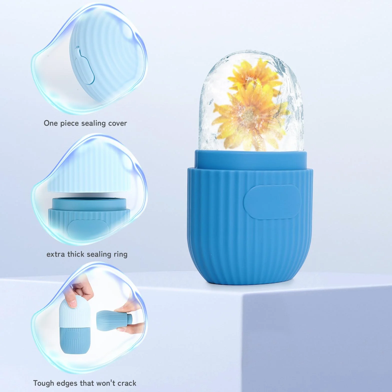 AiQInu Rullo di Ghiaccio Facciale,Ice Roller,riutilizzabile Eye Ice Massage Bellezza del viso Cura della pelle Impacco di ghiaccio Restringe i pori,antirughe,riduce il gonfiore,migliora l'elasticità