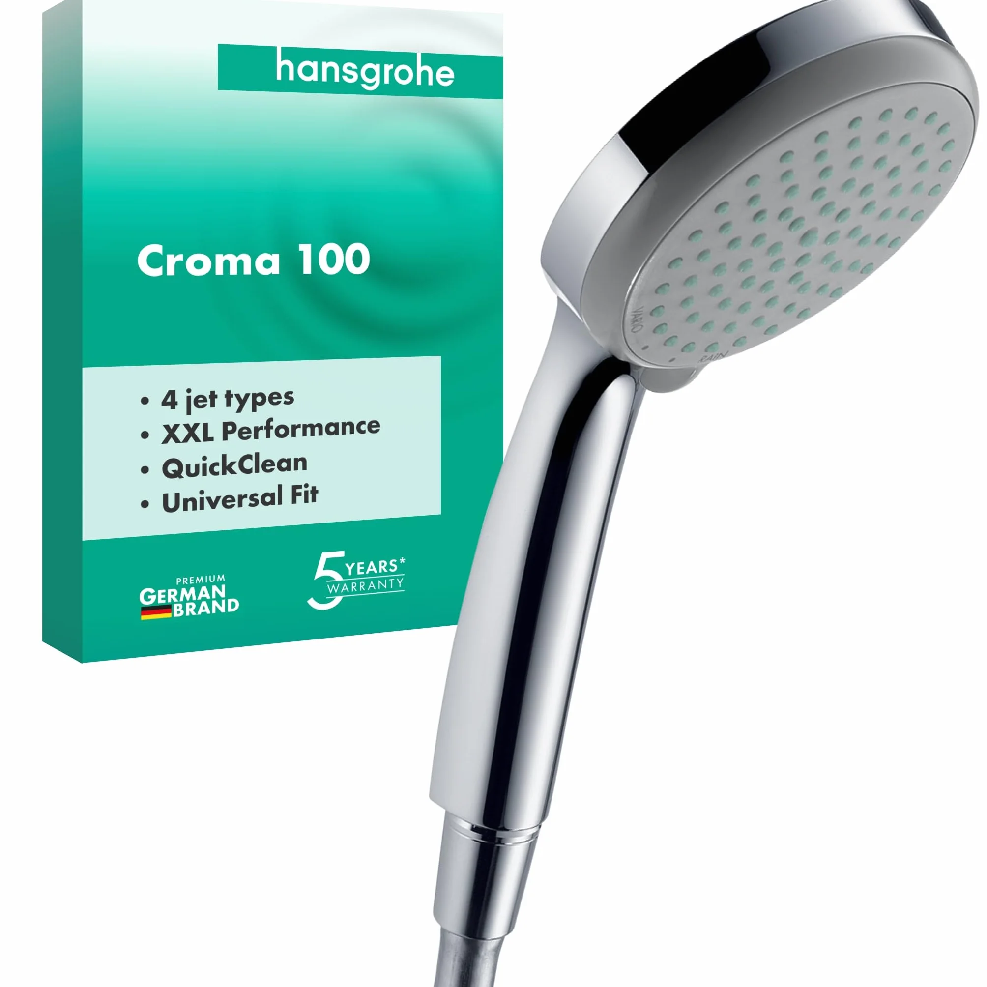 hansgrohe Croma 100 Soffione doccia rotondo ⌀ 100 mm anticalcare cromo