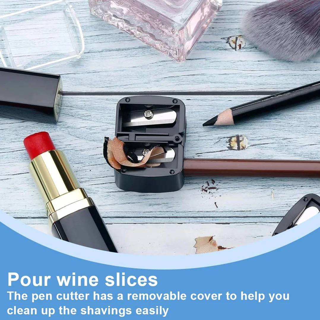 2 pezzi Temperamatite di Bellezza,Universal Anspitzer,Lame di Precisione,Compatto per l'uso in viaggio,Doppio per Cosmetiche,Adatto per Eyeliner,per Sopracciglia,Trucco,Labbra