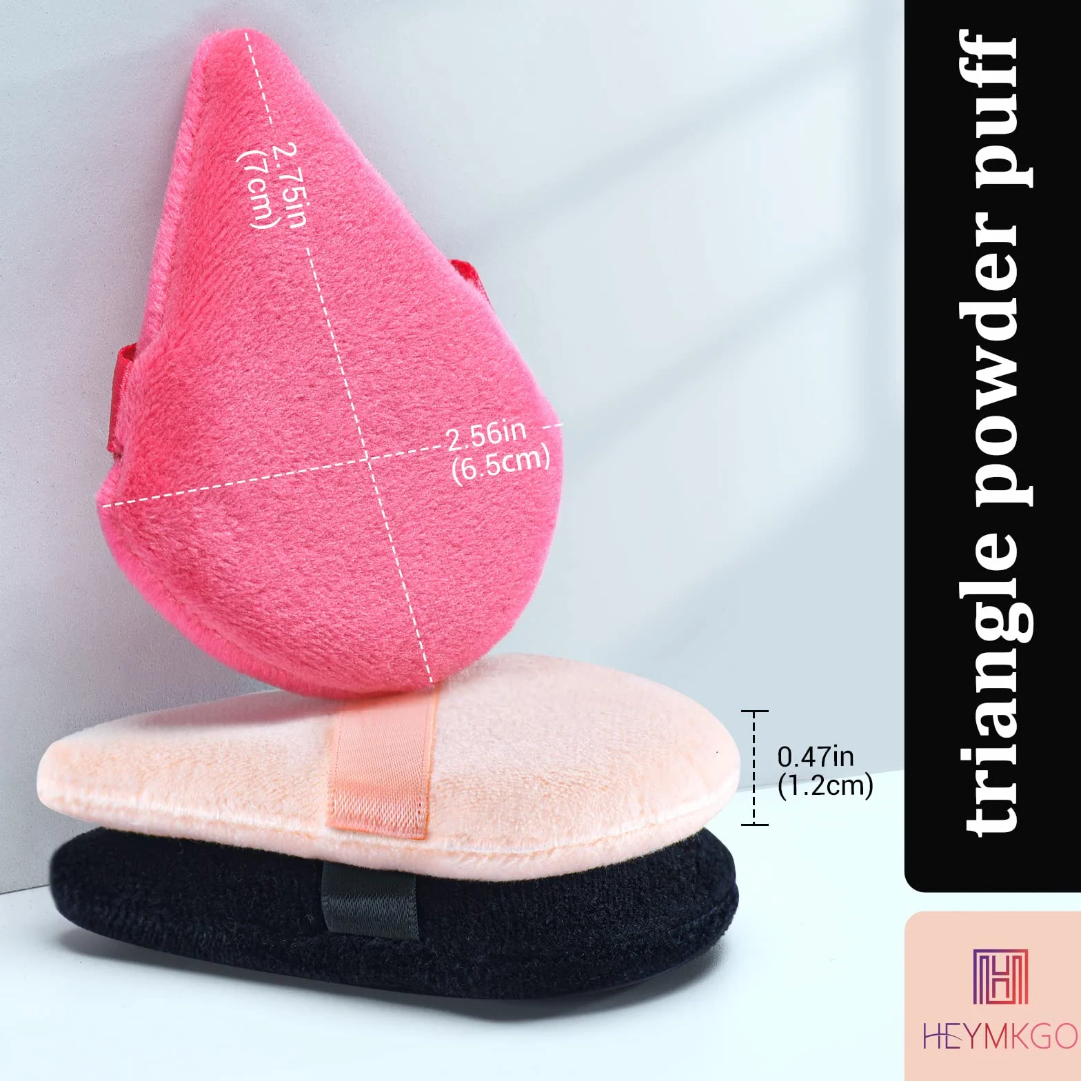 Piumini da Cipria Viso, 4 Pezzi Spugnetta Make Up Triangolare Piumino, Riutilizzabile Bagnato Asciutto Doppio Uso