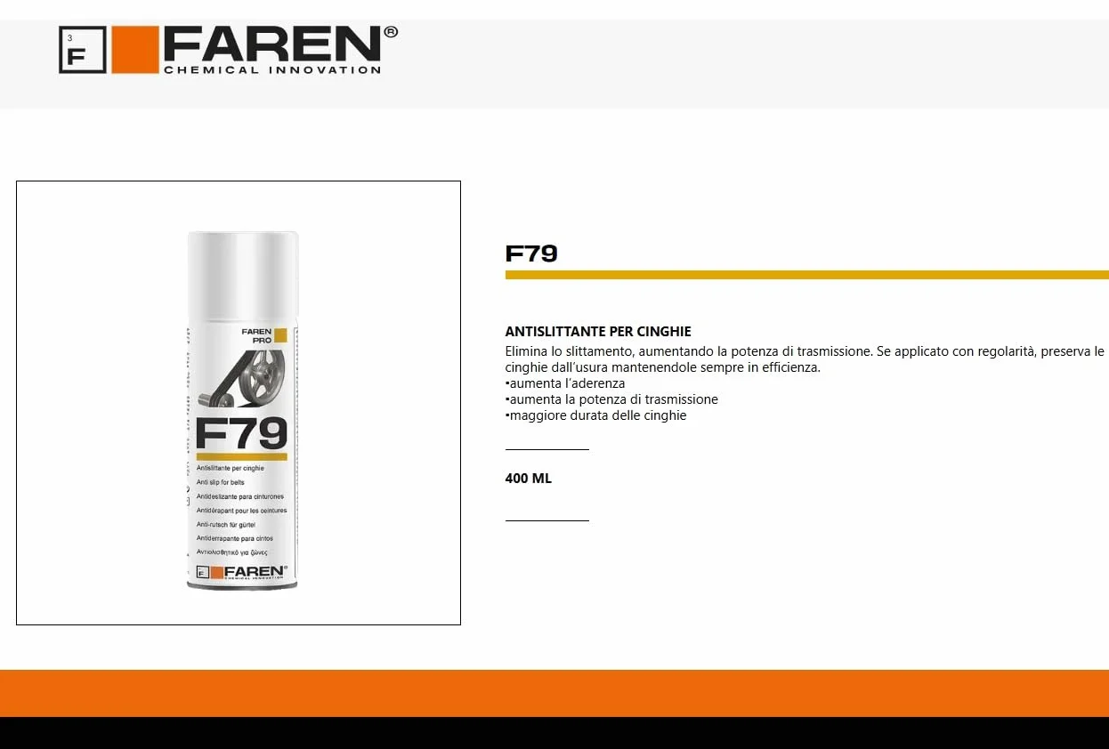 Faren F79 Antislittante per Cinghie Spray Antiscivolo per Trasmissioni 400ml (2 Pz)