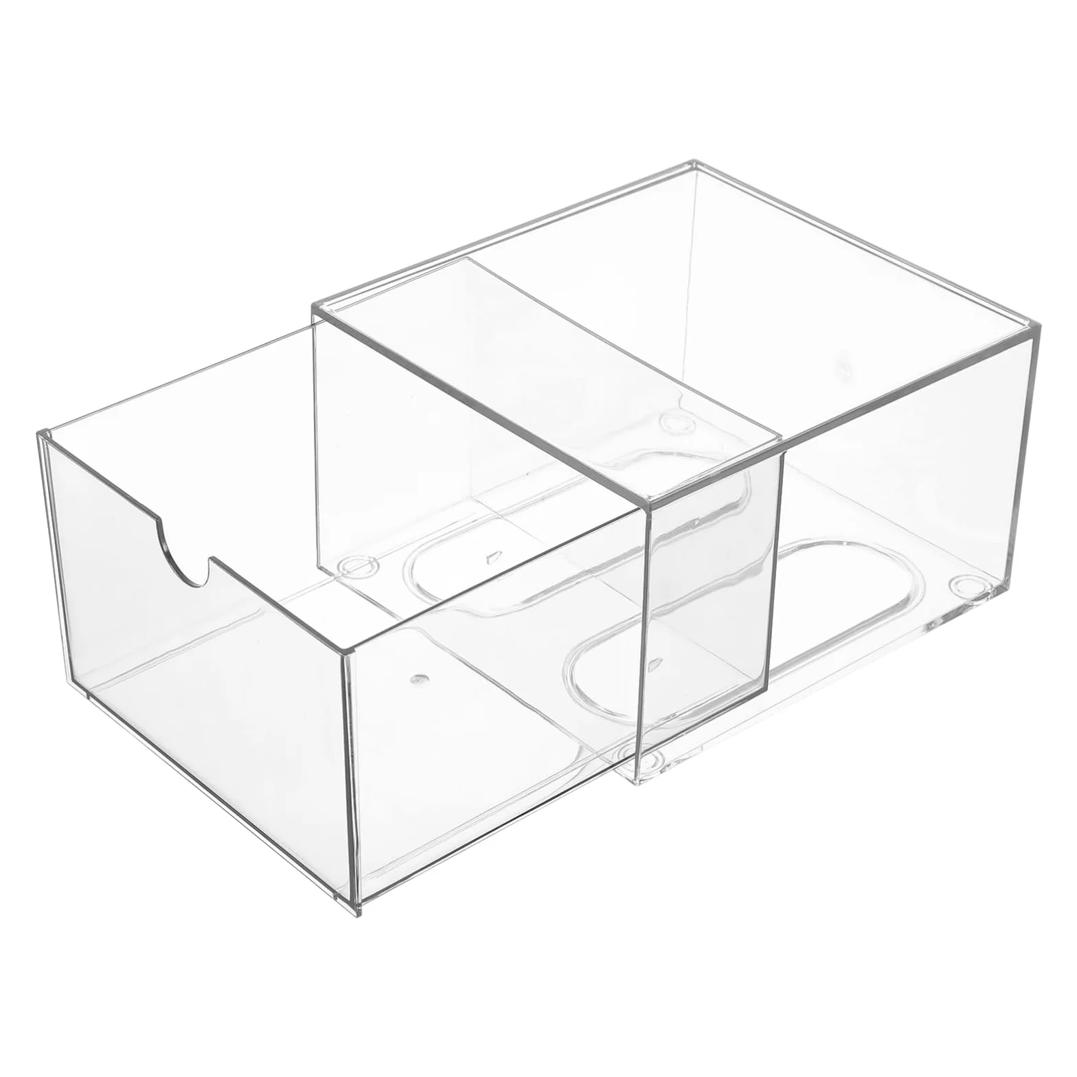 FRCOLOR 2pezzi Impilabili Trasparenti Acrilico Organizer Per Cosmetici Per Vanity Contenitori Multifunzionali Per e Scrivania