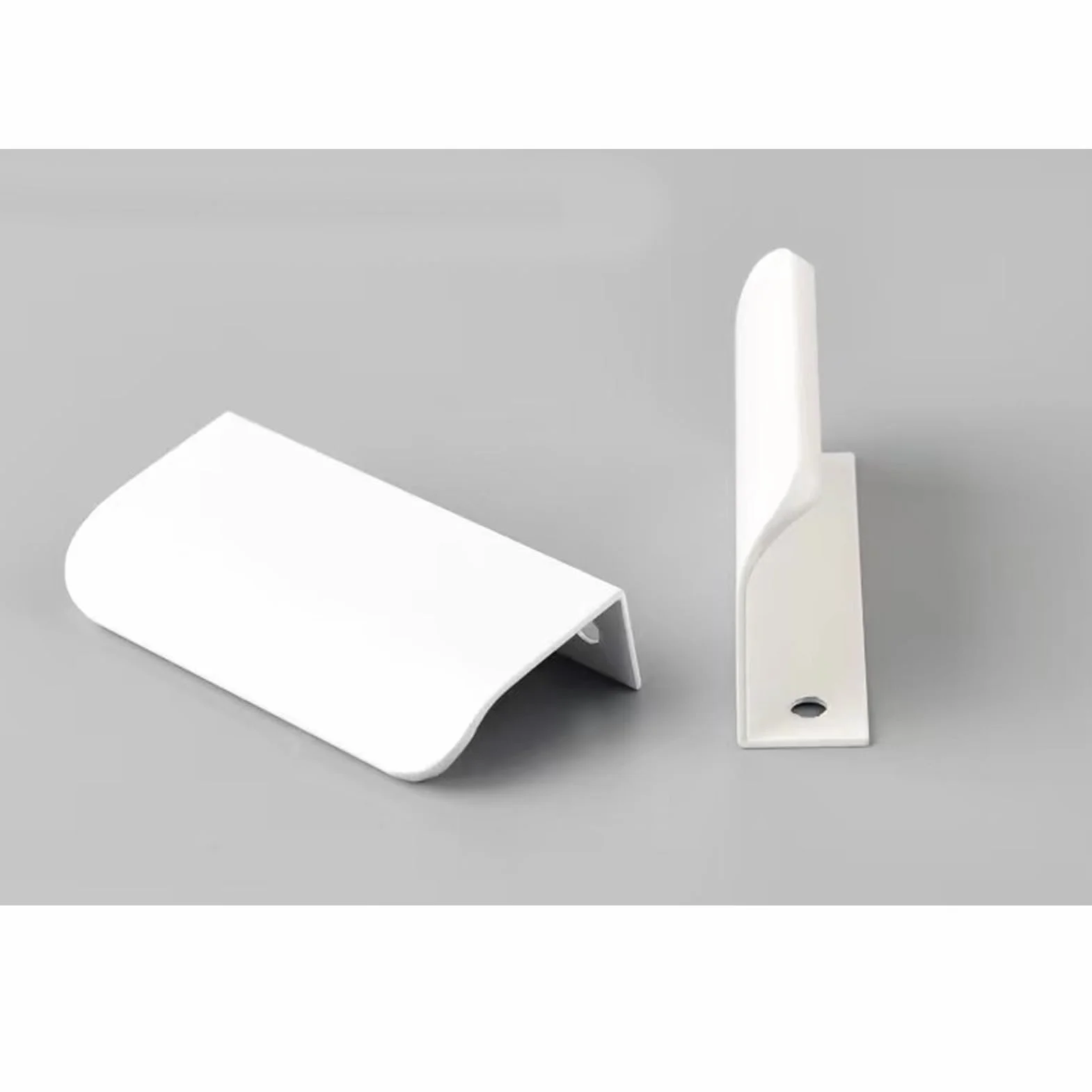Maniglie per mobili invisibili 8 cm Bianco 4 pezzi con bordo arrotondato