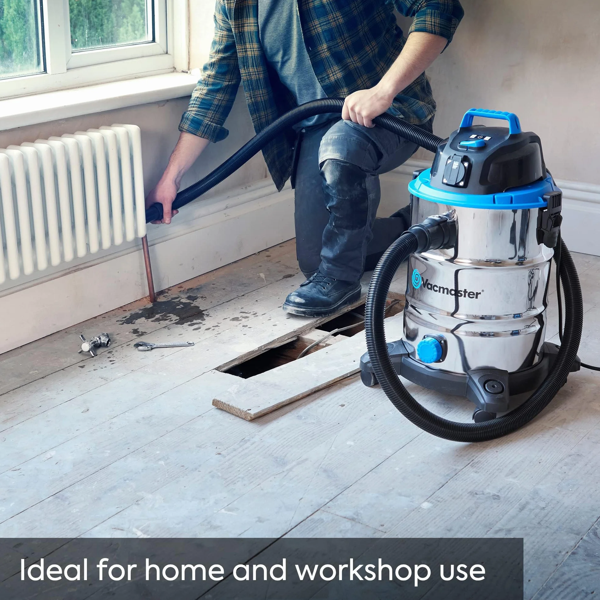 Vacmaster VQ1530SFDC 1500W 30L Aspiratore Solidi e Liquidi Inossidabile Soffiante