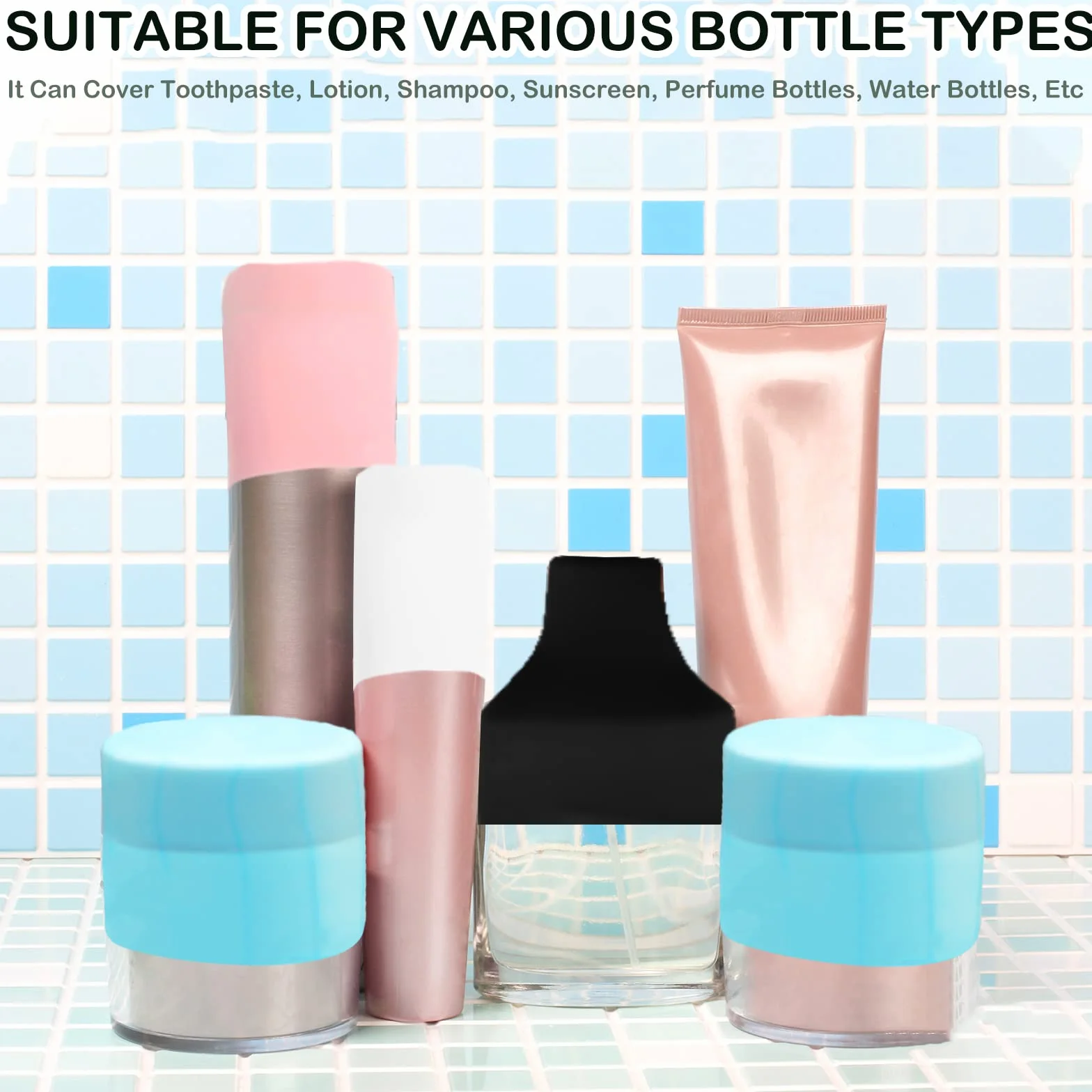 HINGTAI Elastic Sleeves Toiletry covers for Leak Proofing