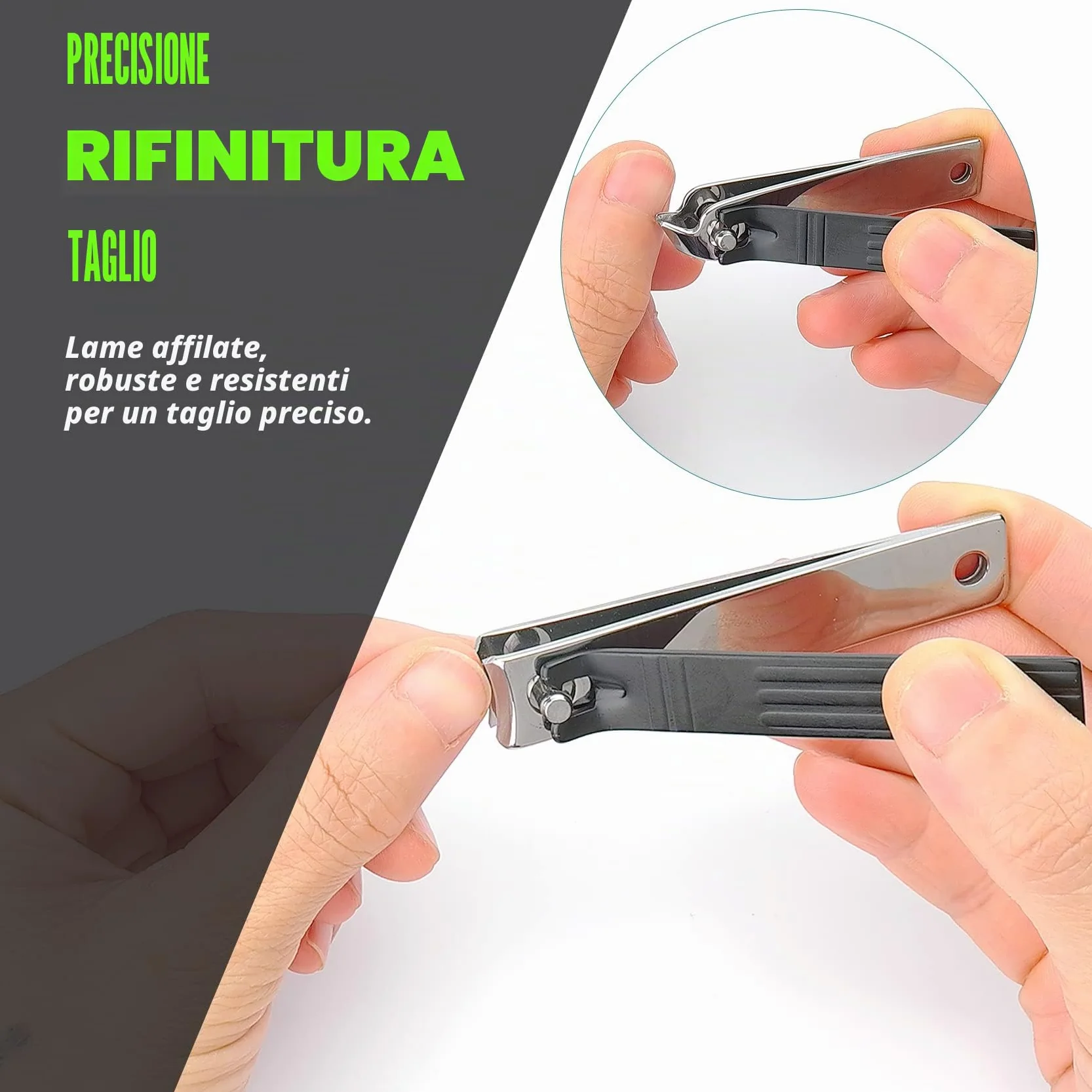 Tagliaunghie resistenti per podologi, per unghie spesse e incarnite, set di tagliaunghie per uomini, donne e anziani, in acciaio inox, 4 pezzi