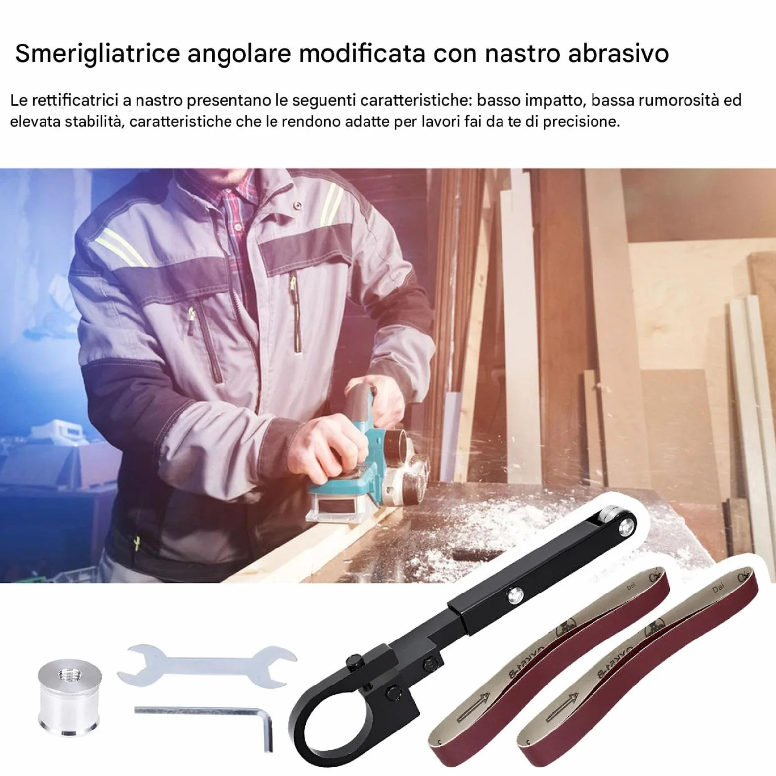 Adattatore per smerigliatrice angolare - Kit di conversione per levigatrice a nastro 100/115/125