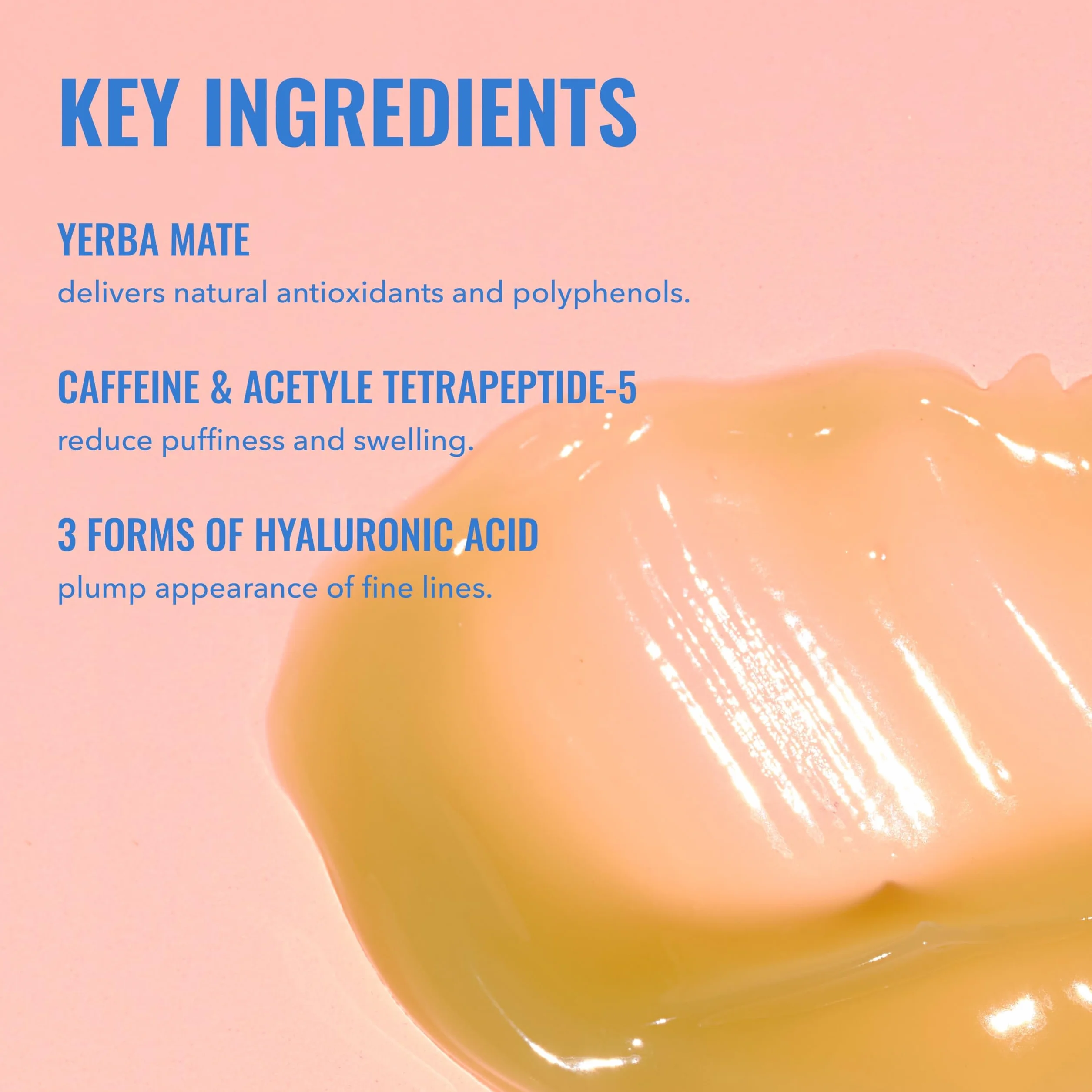 Good Molecules Yerba Mate Wake Up Gel per gli occhi, 15 ml, yerba mate e caffeina per ridurre al minimo gonfiore, occhi stanchi e gonfiore, acido ialuronico per idratare, rimpolpare e ammorbidire