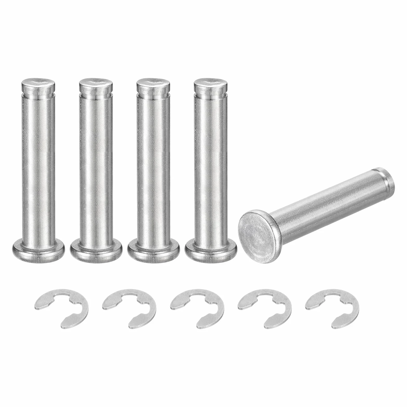 QUARKZMAN Zestaw 5 sztuk M8x40mm Perno Posizionamento Cilindrico Acciaio Inossidabile 304 Argento