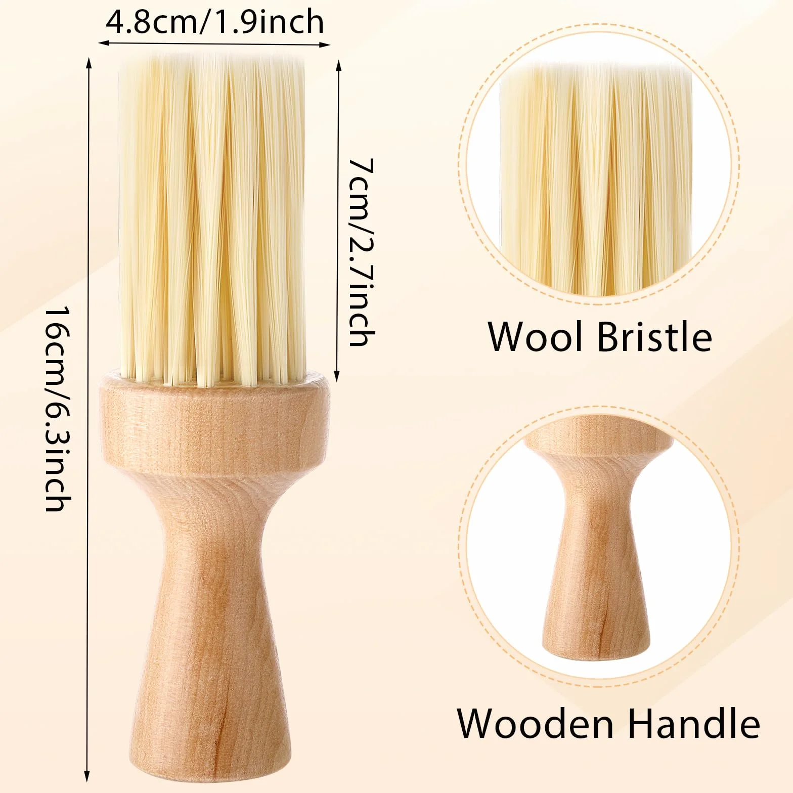 Spazzola professionale per spolverare il collo del barbiere, 2 pezzi, spazzola professionale per tagliare i capelli da barbiere, per spolverare i capelli intorno alla scollatura e alle orecchie dopo