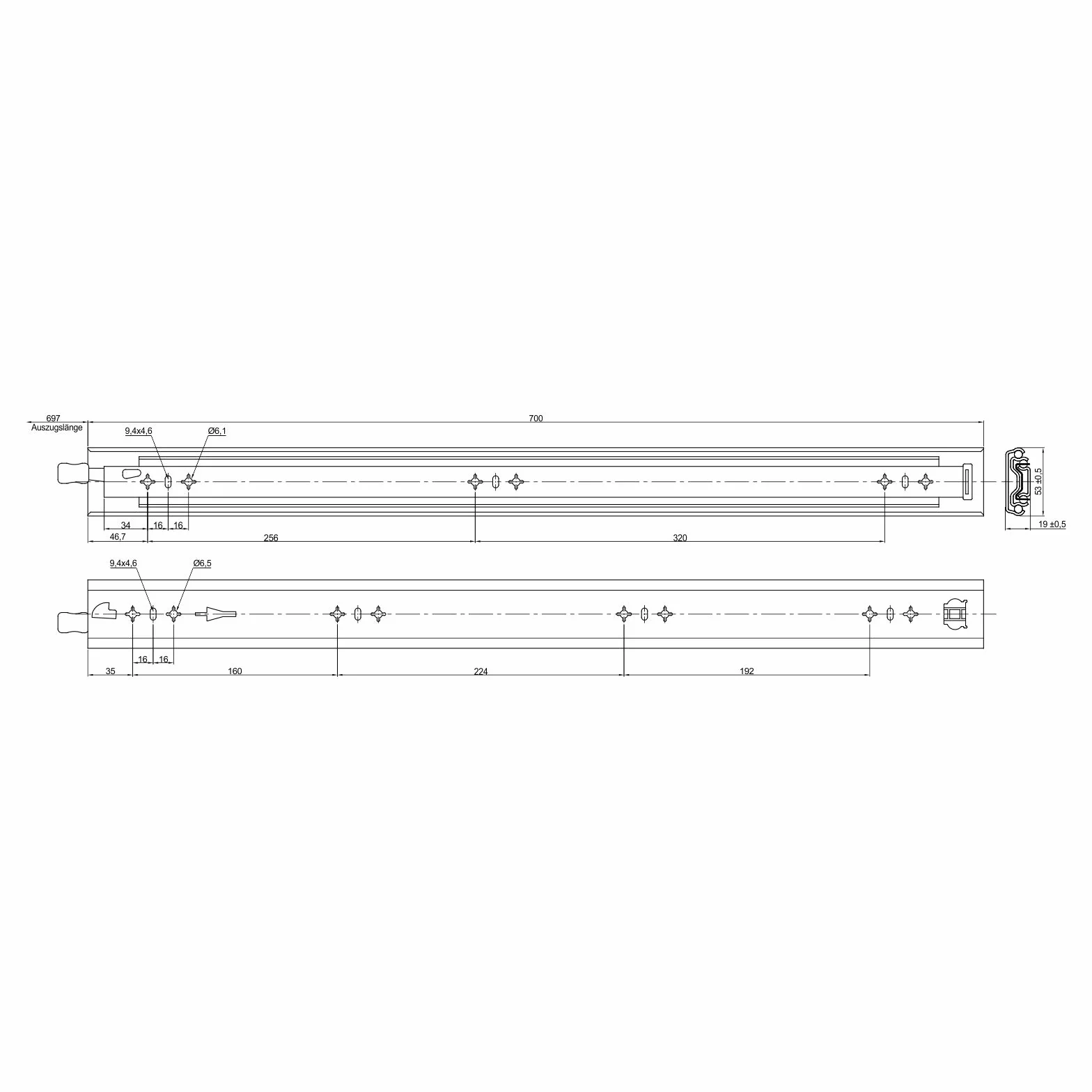 SOTECH Estrattori per impieghi gravosi KV2-100-H53-L700-LC 700 mm 100 kg