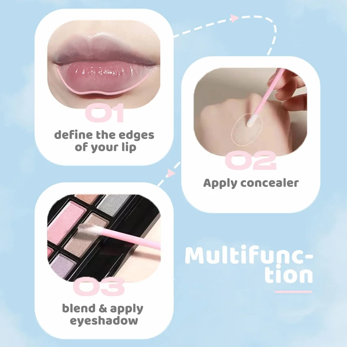 100 Pezzi Pennello per Labbra Usa e Getta, Monouso Pennello per Rossetto, Applicatore Bacchette per Correttore per Lip Gloss Trucco Pennello
