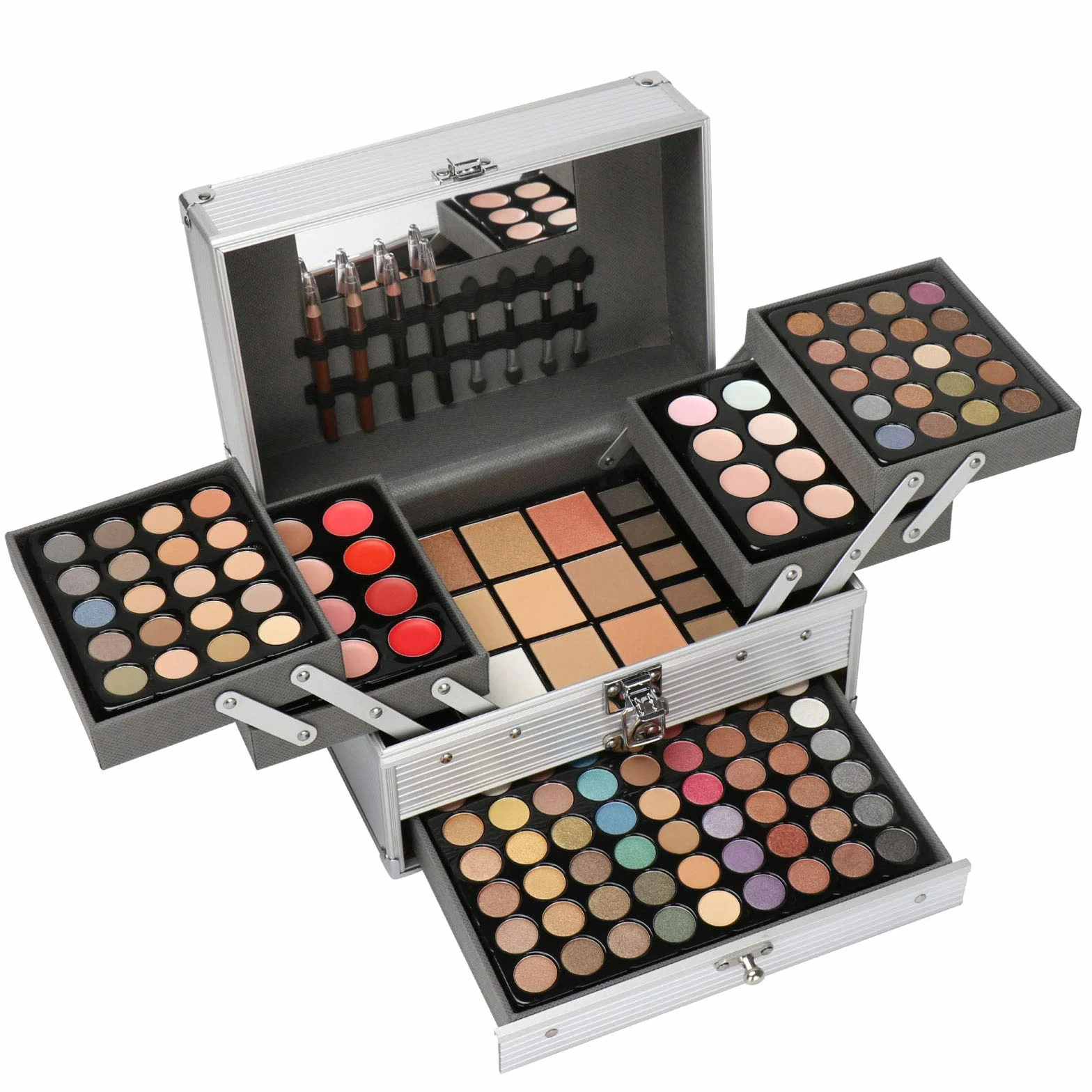 Trousse Trucchi Donna, Trousse Trucchi Ragazza, 132 Colore Palette di Ombretti per Trucco, Trucchi Tutto in Uno Tavolozza Completo Valigetta con Ombretto, Gloss, Rossetti e Polveri Viso