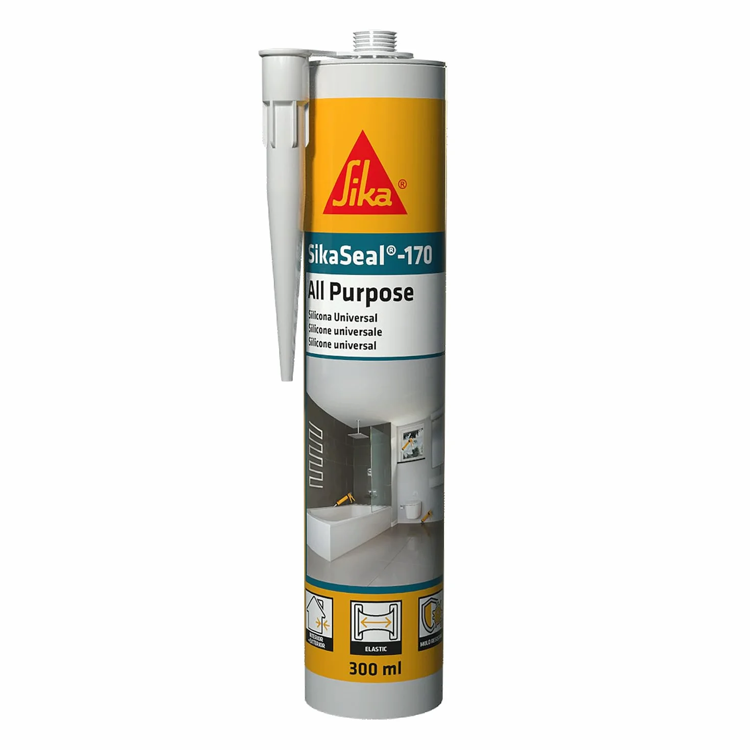 Sigillante siliconico universale SikaSeal-170 Bianco 300ml impermeabile antimuffa UV