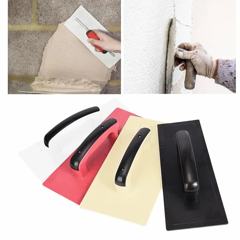 Strumento per lisciare cartongesso con lama in plastica, manico ergonomico, spazzola per stucco da parete, Dur(ROSSO)