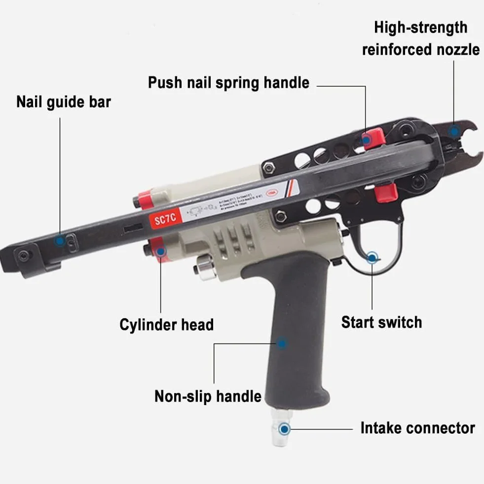 Pinza pneumatica per anelli a C 3,2-10 mm Pistola ad anello per cavi elettrici gabbie recinzione